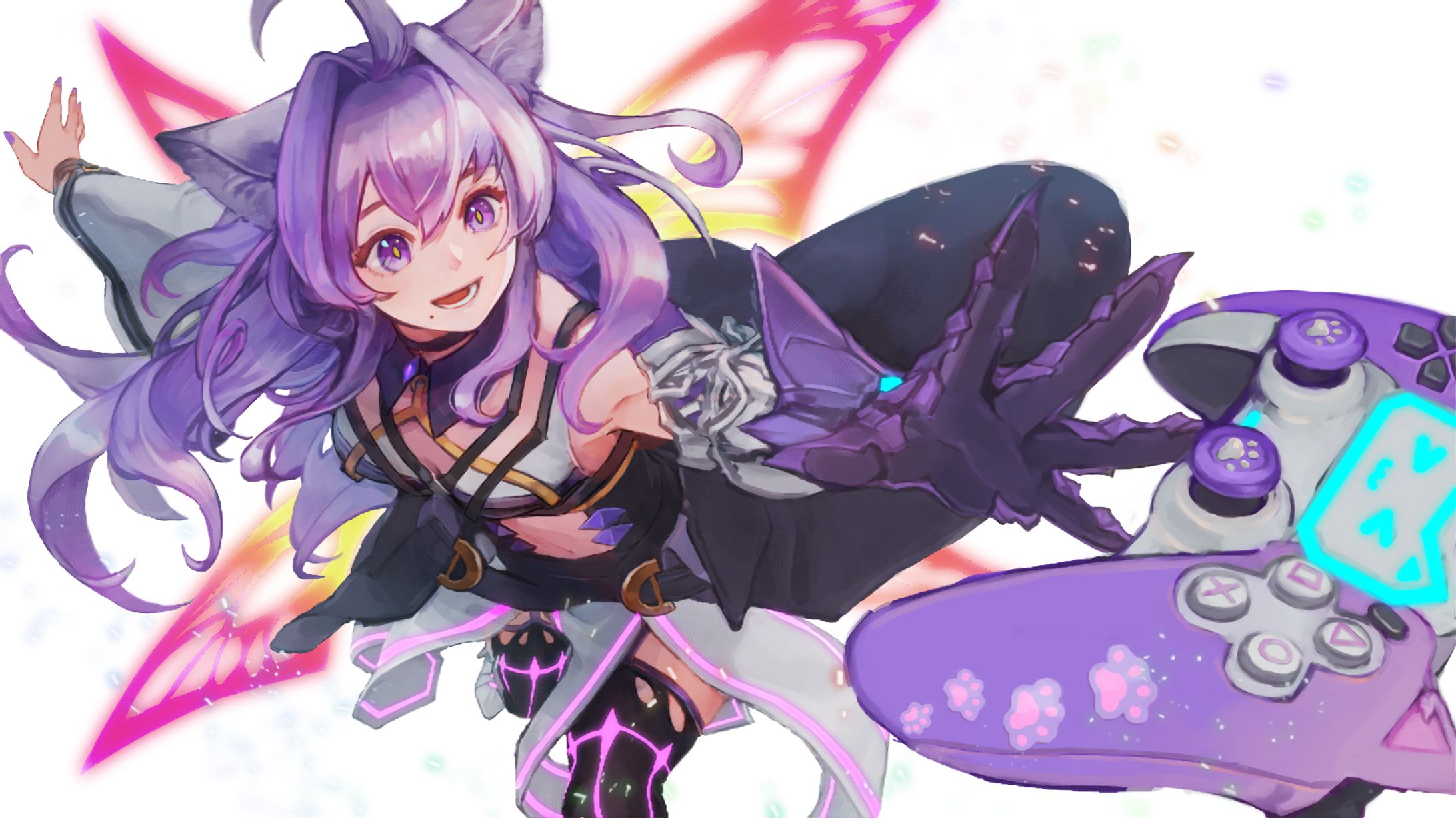【爆裂魔法少女？ぬこデスガナニカv様】配信用イラスト（表情差分あり）-1