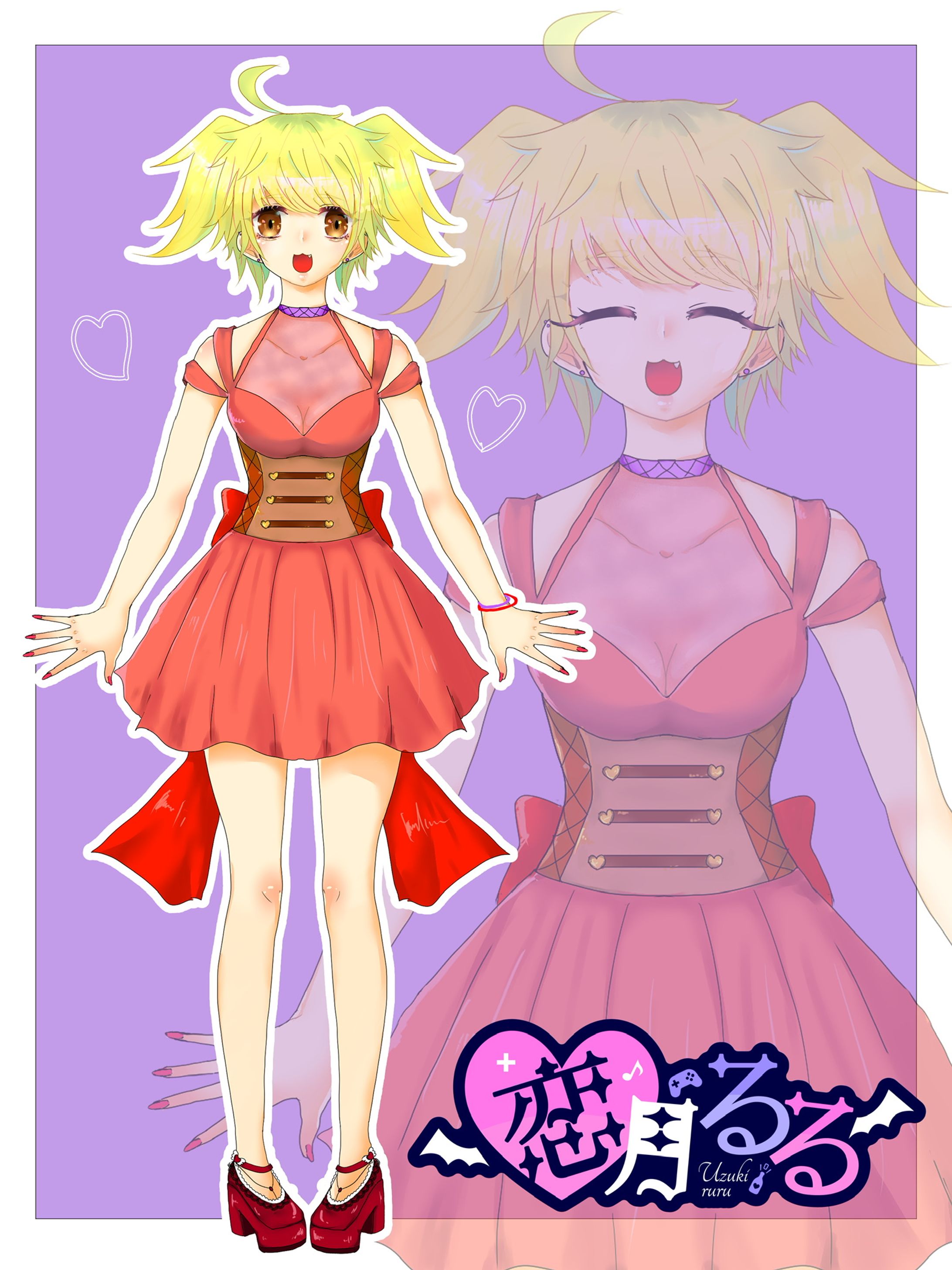 恋月るる立ち絵、ヘッダー-1