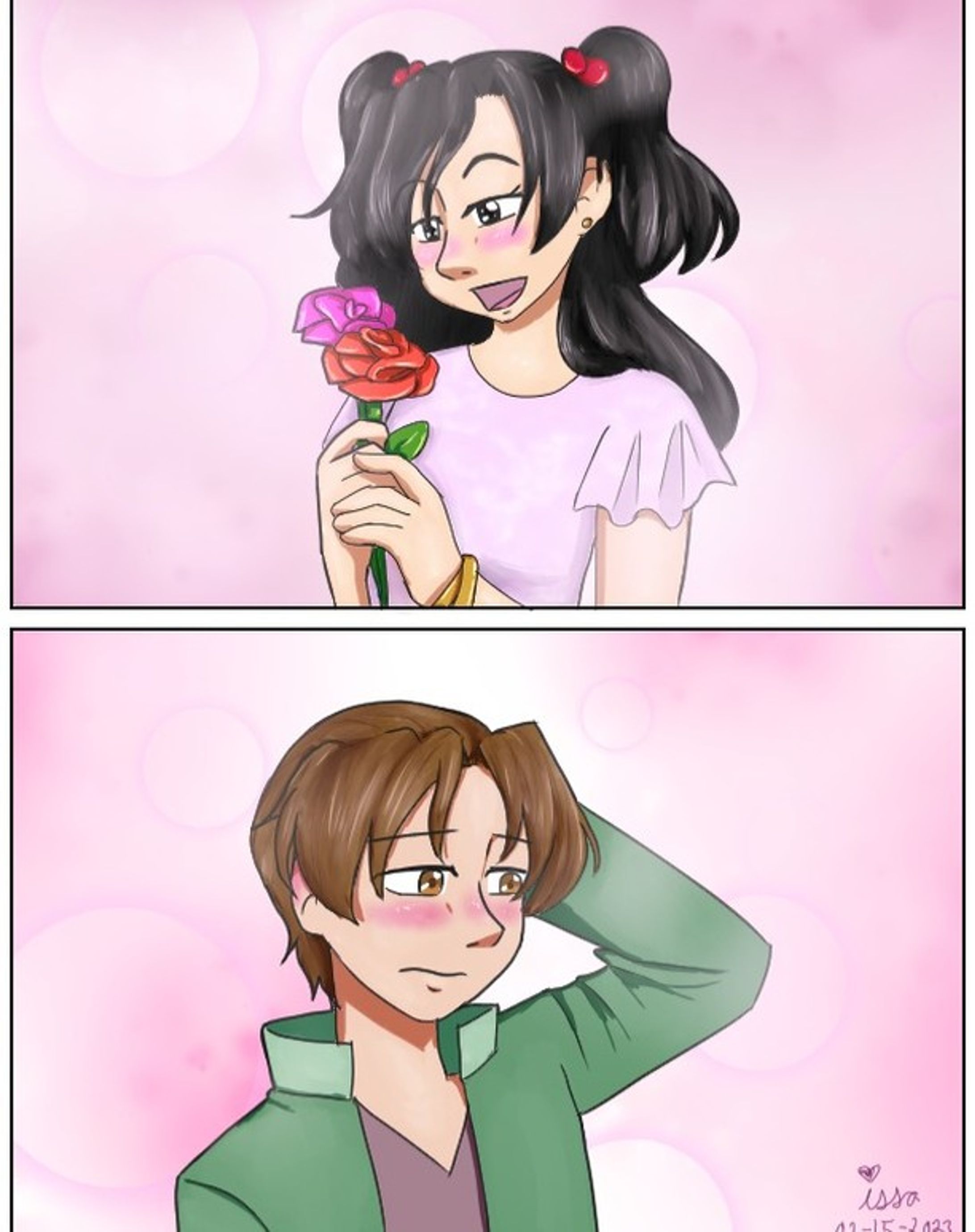 It's a day late but here's a Valentine art of my ocs
#valentines #OC #originalcharacters-1