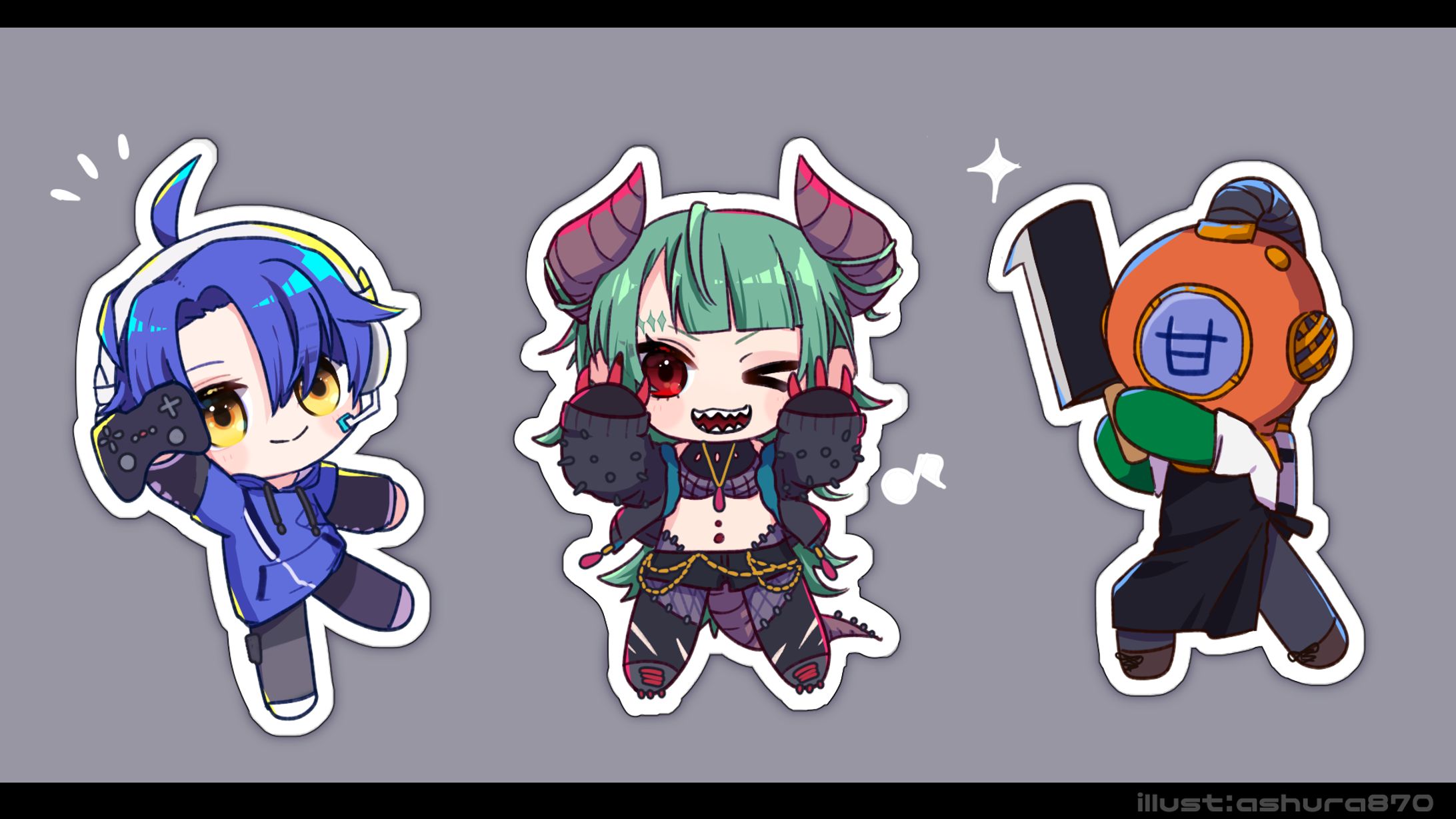 【イラスト】ミニキャラVさん①-1