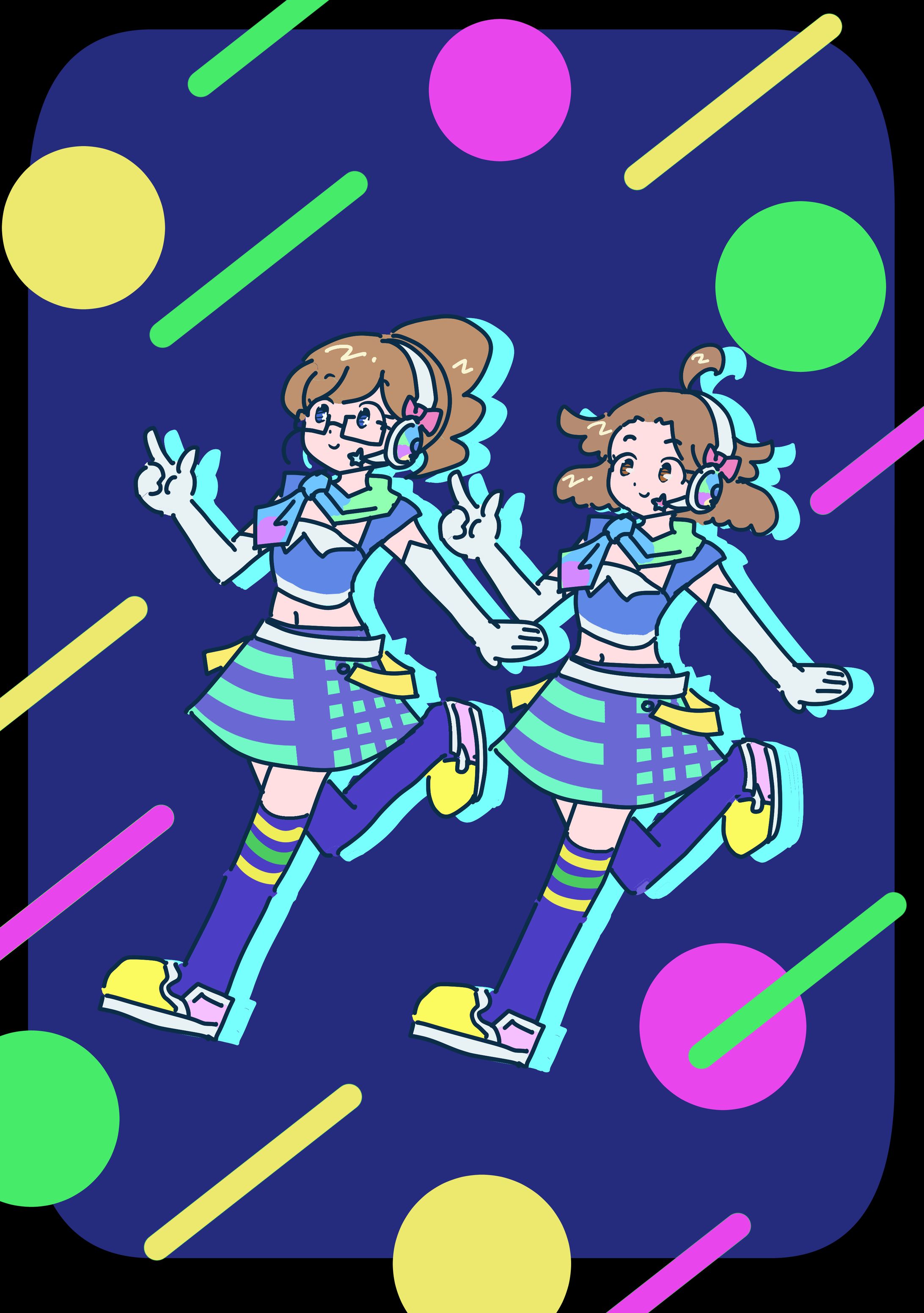 マイキャラ　レトロ調グッズイラスト-1