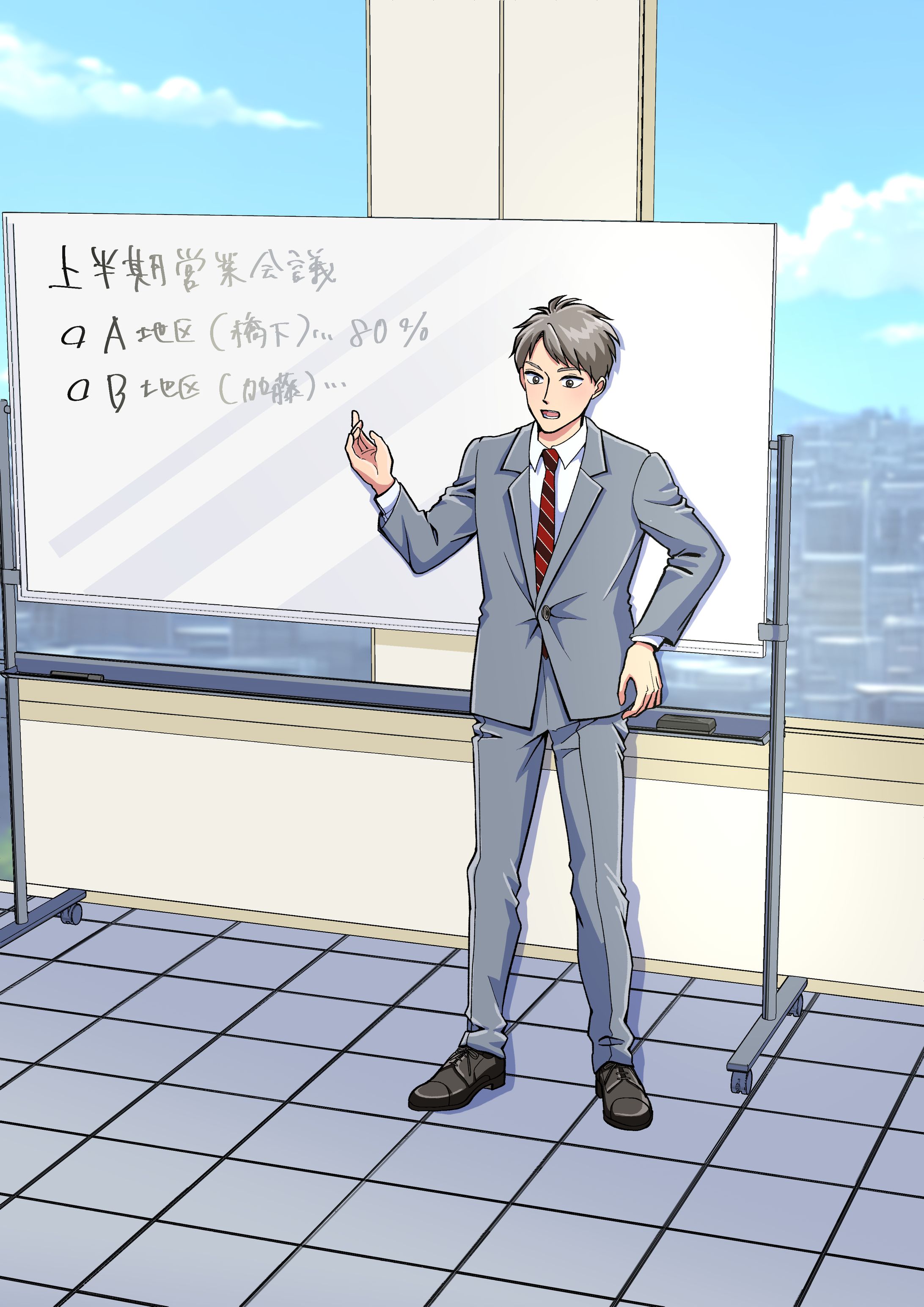背景ありスーツ男性-1
