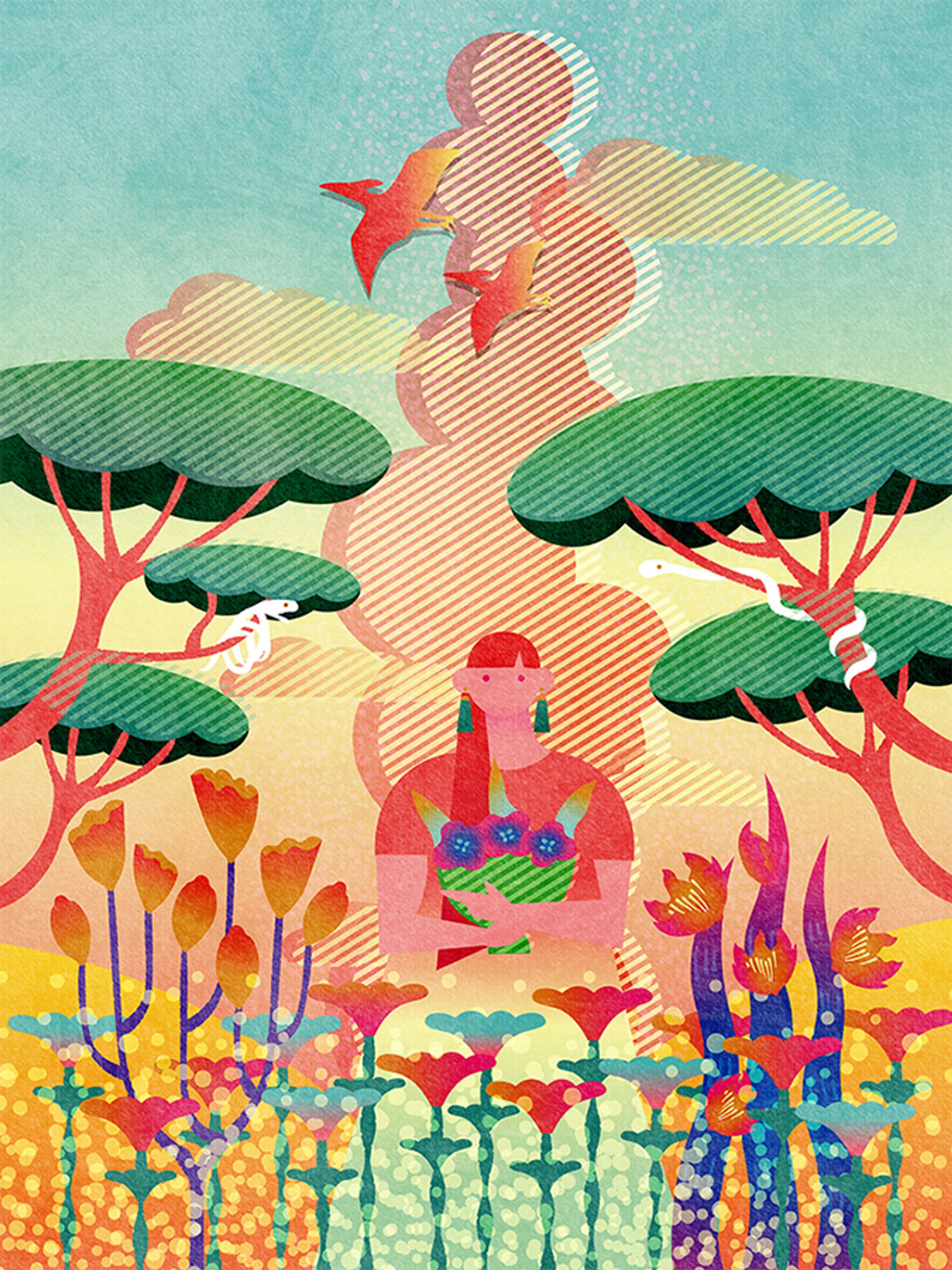 Flower and Volcano-1
