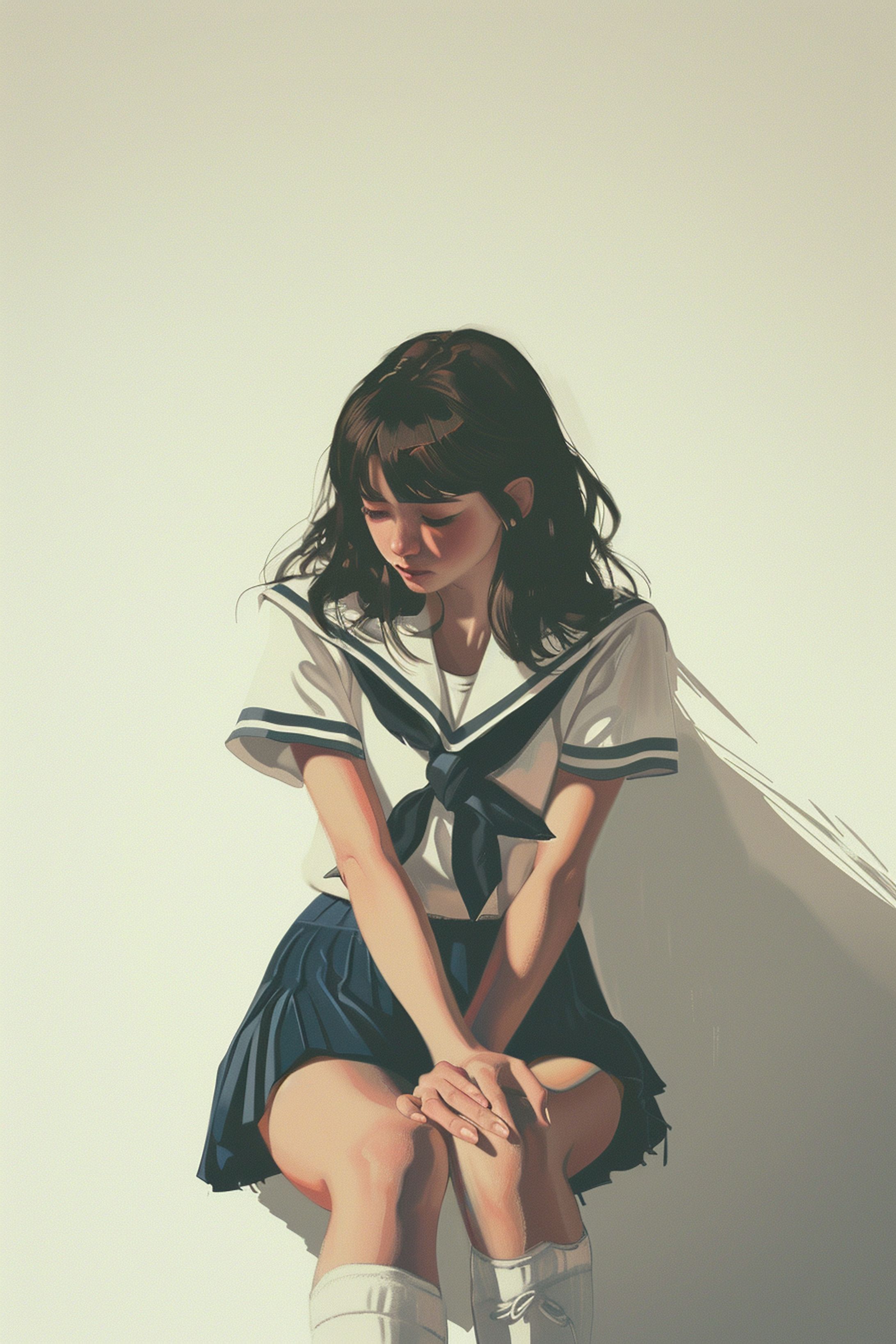 セーラ服の美少女（AI画像生成）-1