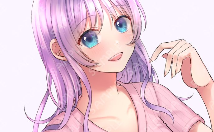 SNSアイコン　紫髪の女の子