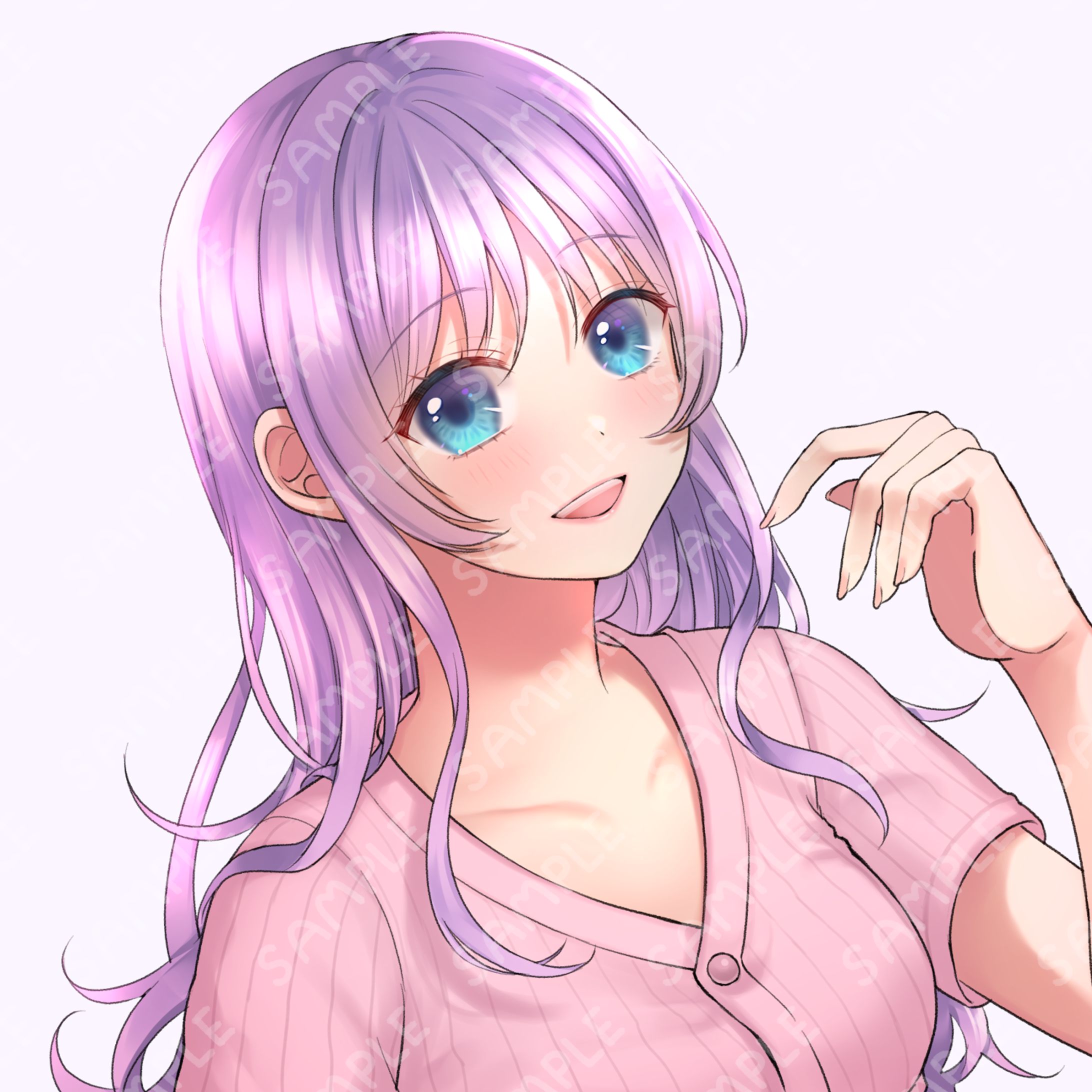 SNSアイコン　紫髪の女の子-1