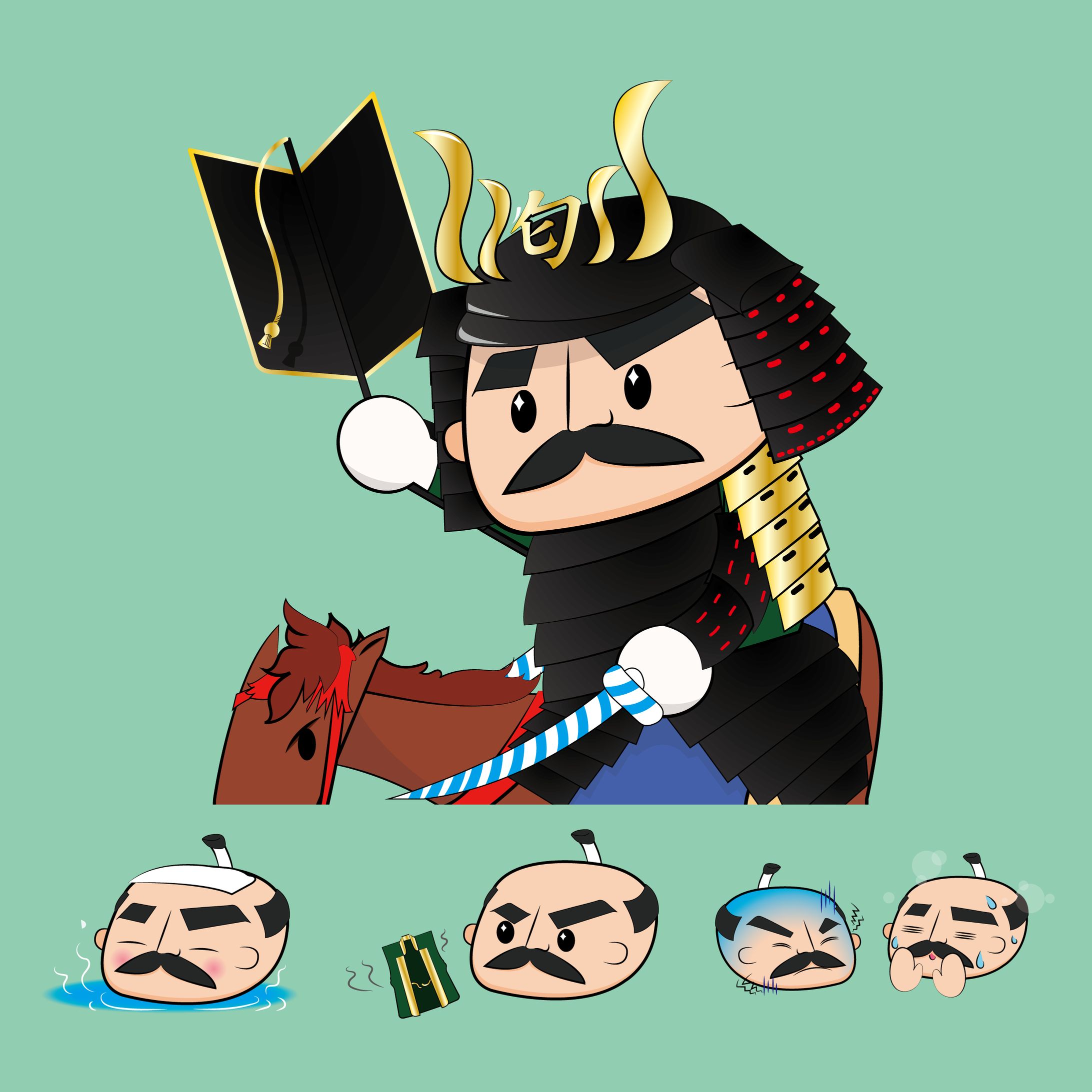 匂いケア商品向け武将イラスト-1