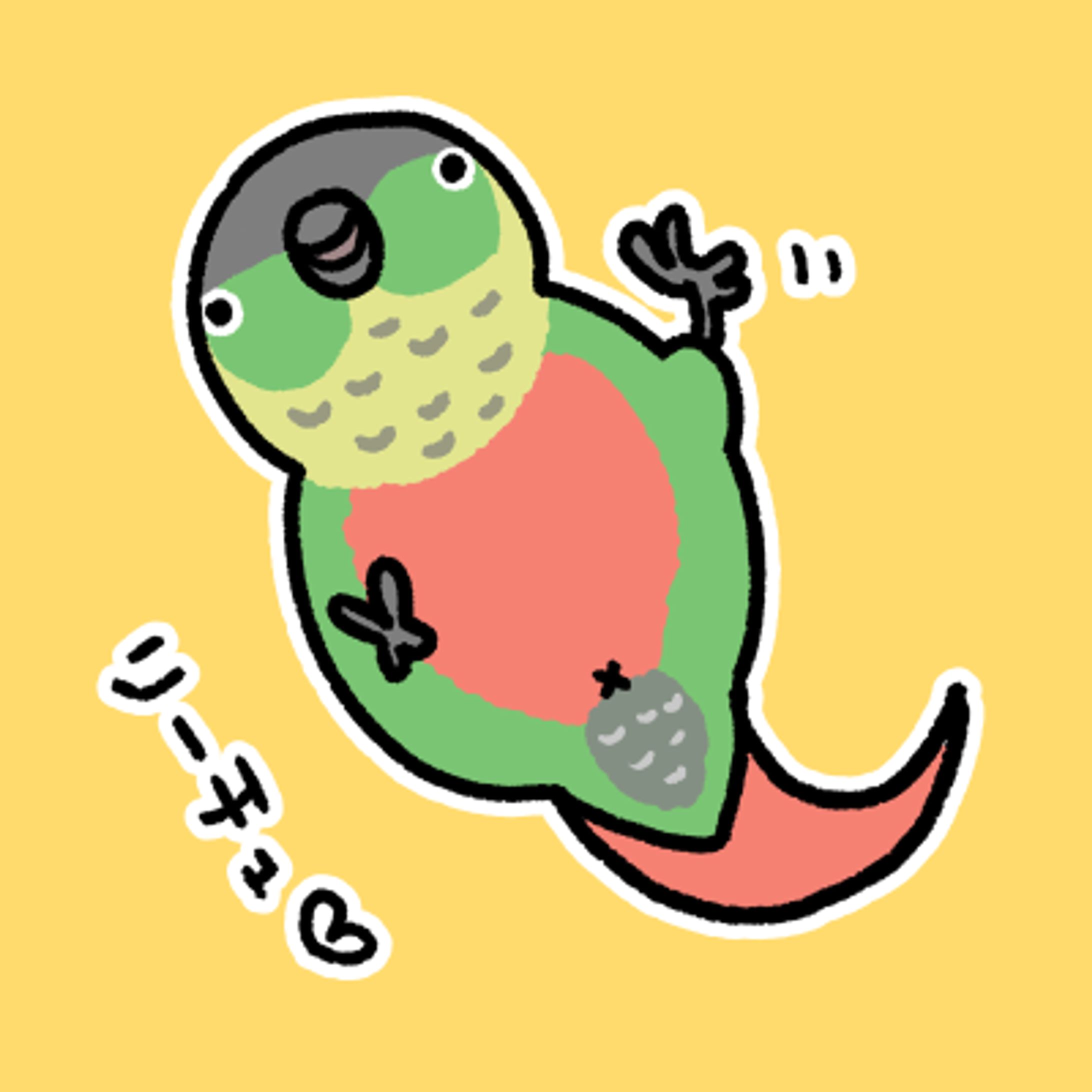ウロコインコデフォルメイラスト-1