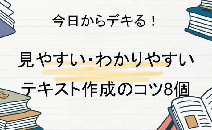 今日からデキる！見やすい・わかりやすい テキスト作成のコツ8個