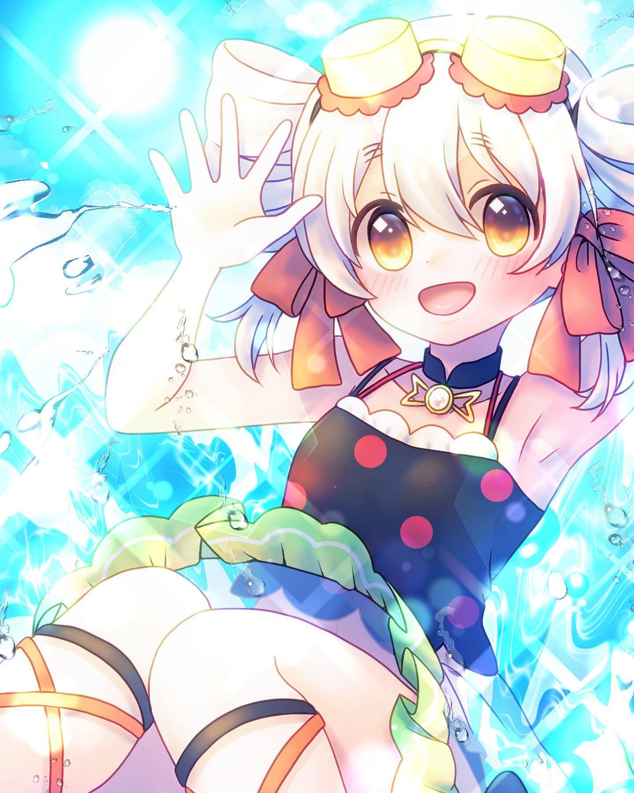 水着なぎさ🧀　#イラスト　#お絵かき　#お絵描き　#おえかき　#illustration #illust #女の子　#女の子イラスト　#デジタル　#デジタルイラスト　#デジタル絵　#マギレコ　#マギアレコード　#百江なぎさ　#水着-1