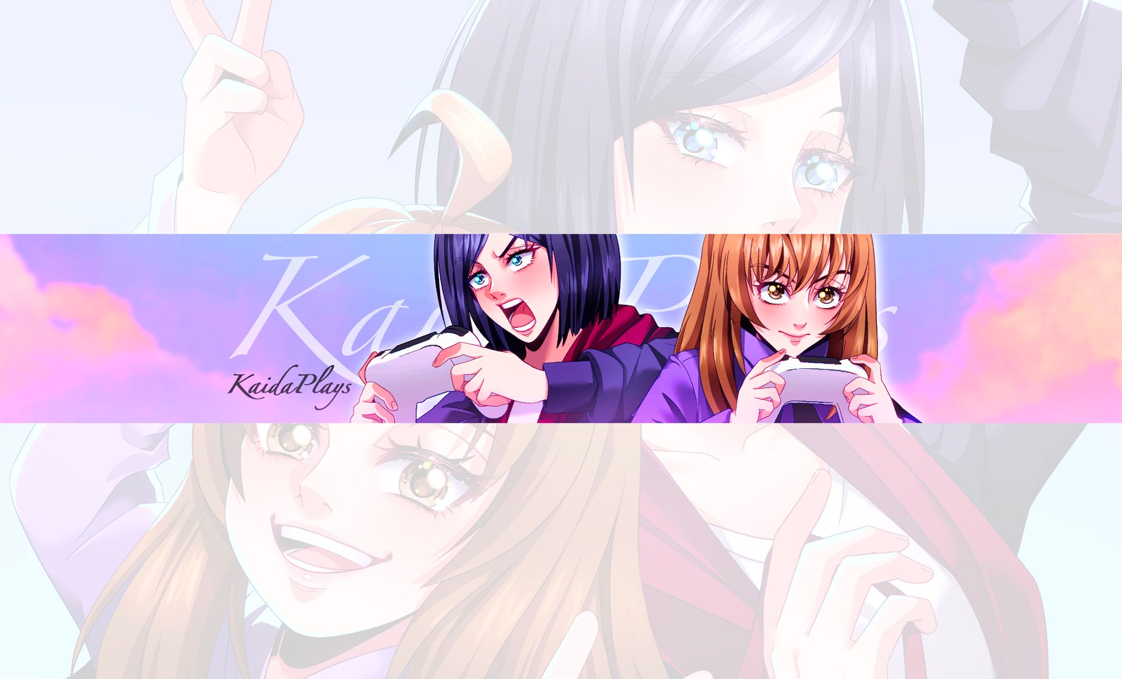 Commission for KaidaPlays's YT banner in colored illustration-1