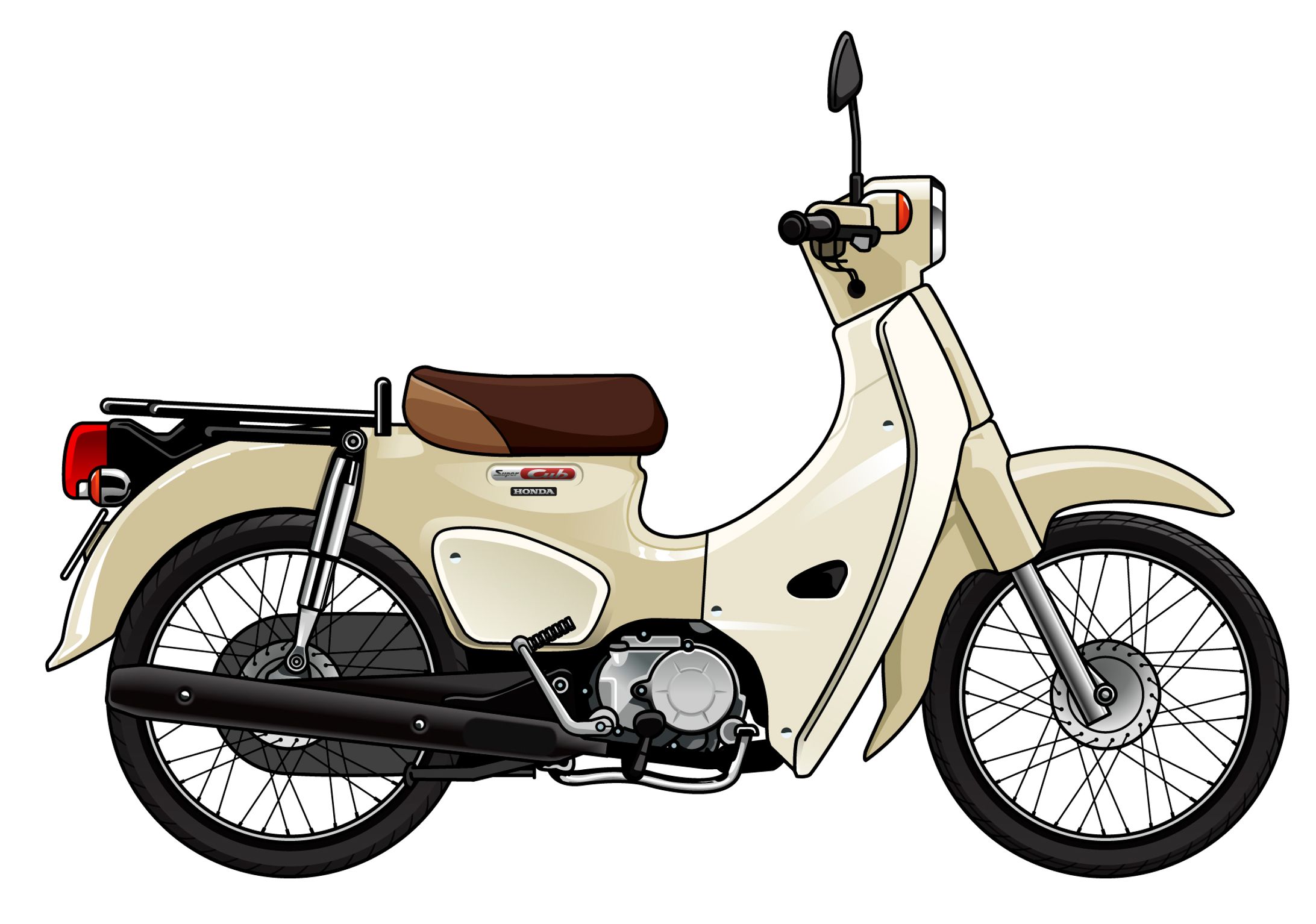 HONDA スーパーカブ｜ベクターイラスト-1