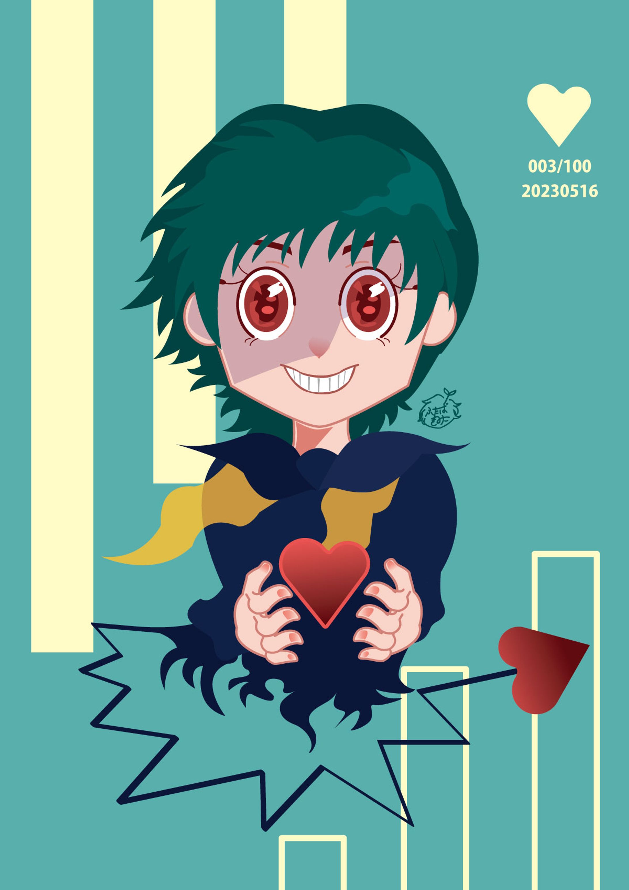 【創作イラスト】ひひひ！-1