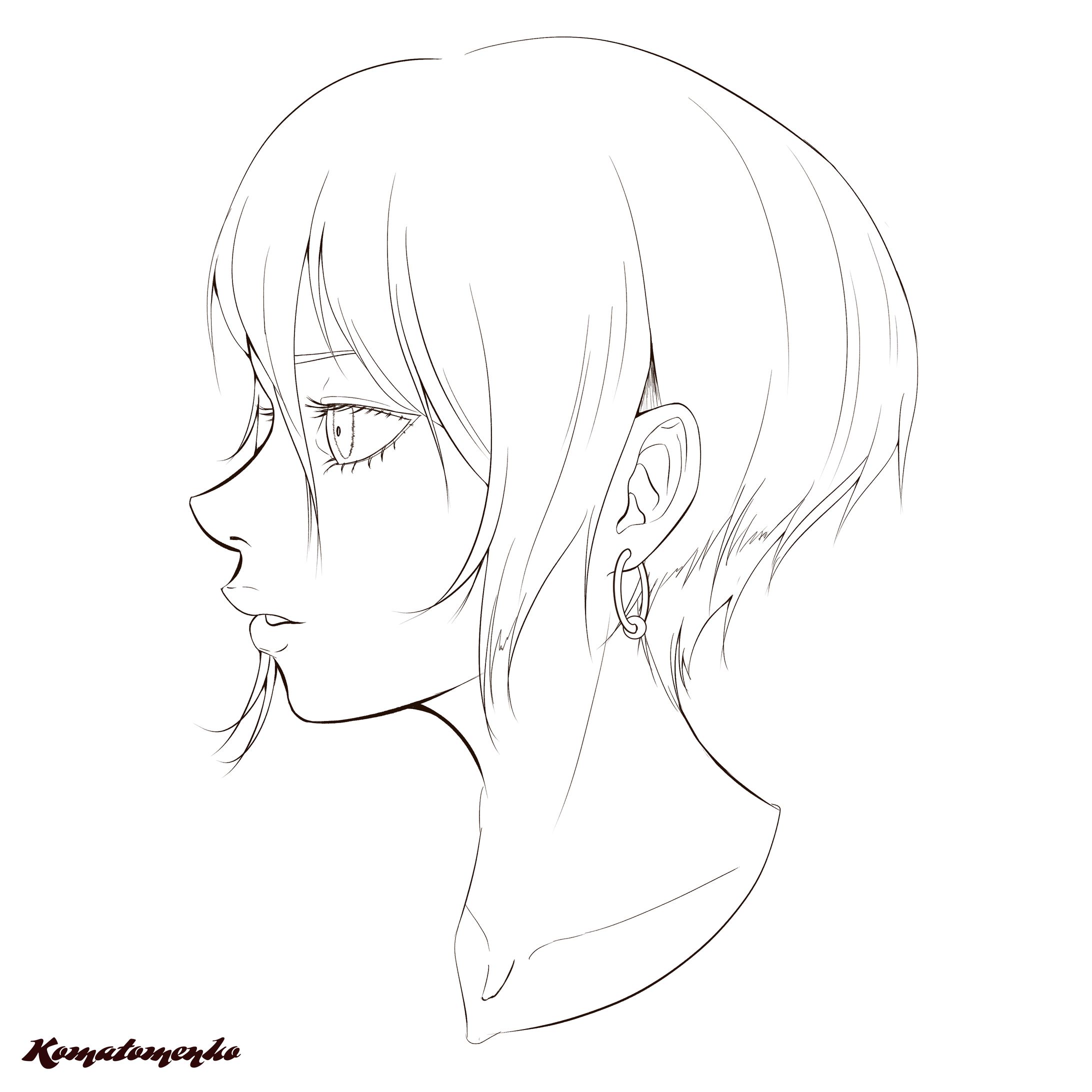 横顔forアイコン（線画）-1