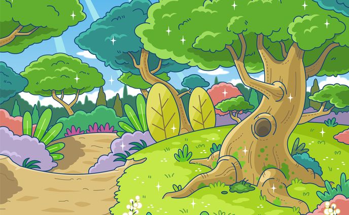 学習教材用イラスト_神秘の森