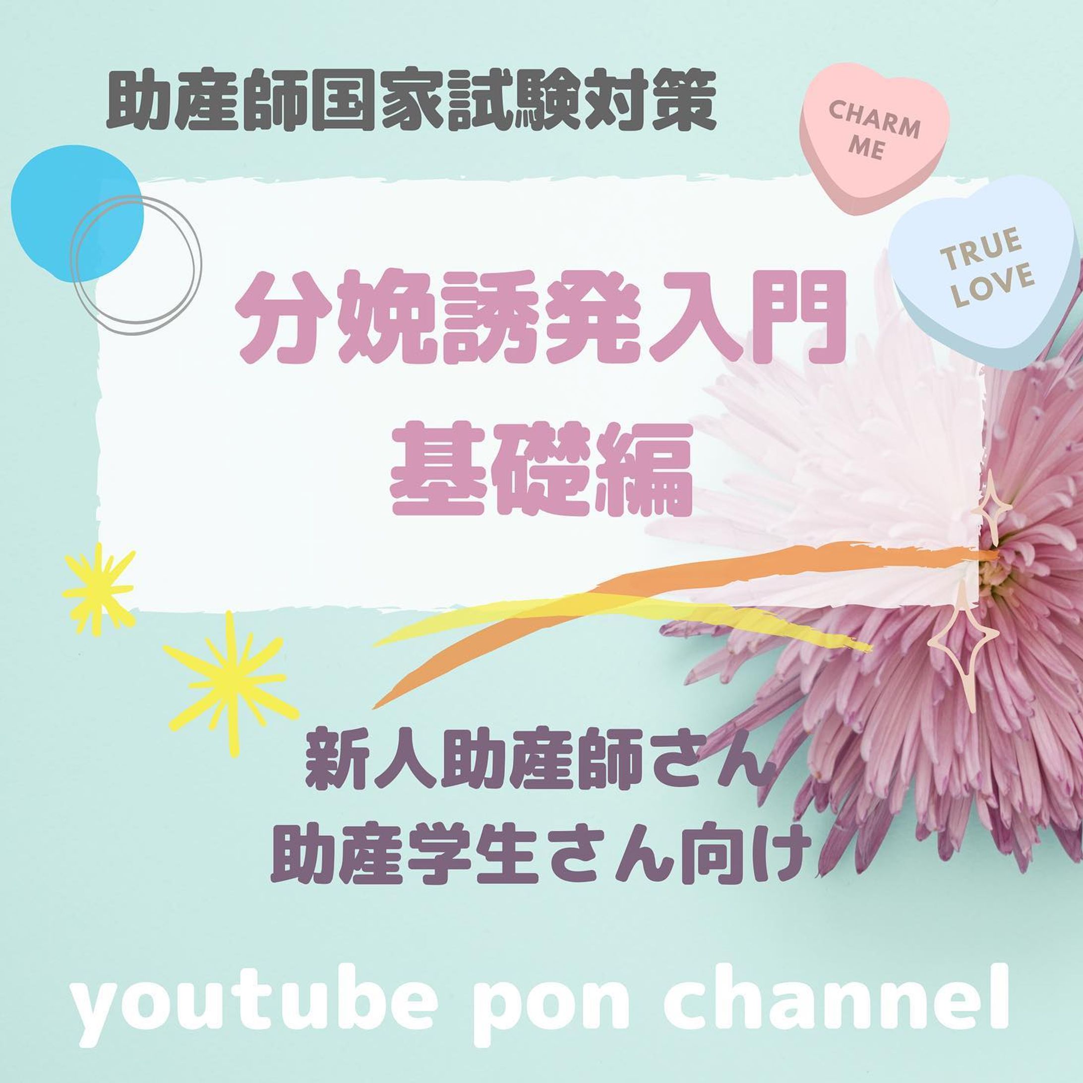 ＊
こんばんは🌸
youtubeの動画UPしてます。
＊
今回はリクエストにお答えして
分娩誘発についてです✨
誘発は難しいので
今回は基礎編をお届けします！
＊
プロフィール欄のリンクツリーから
チャンネルページに飛んでください✈️
＊
気に入った方はチャンネル登録を
お願い致します🌟
＊
#ぽんちゃんねる-1