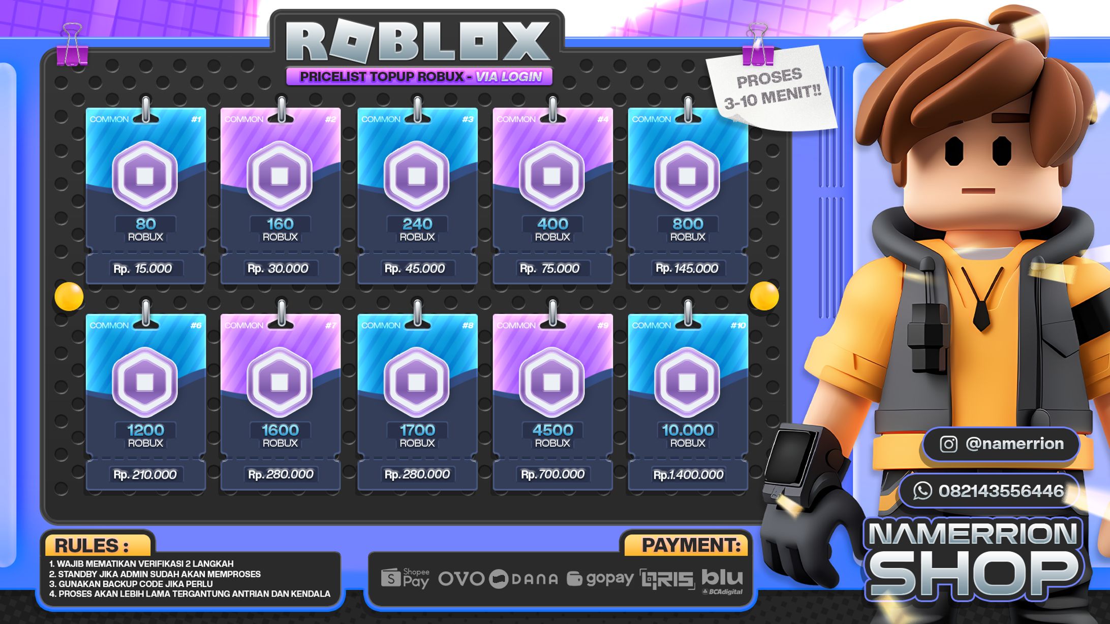 Pricelist Robux Namerrion | Commission Works-1