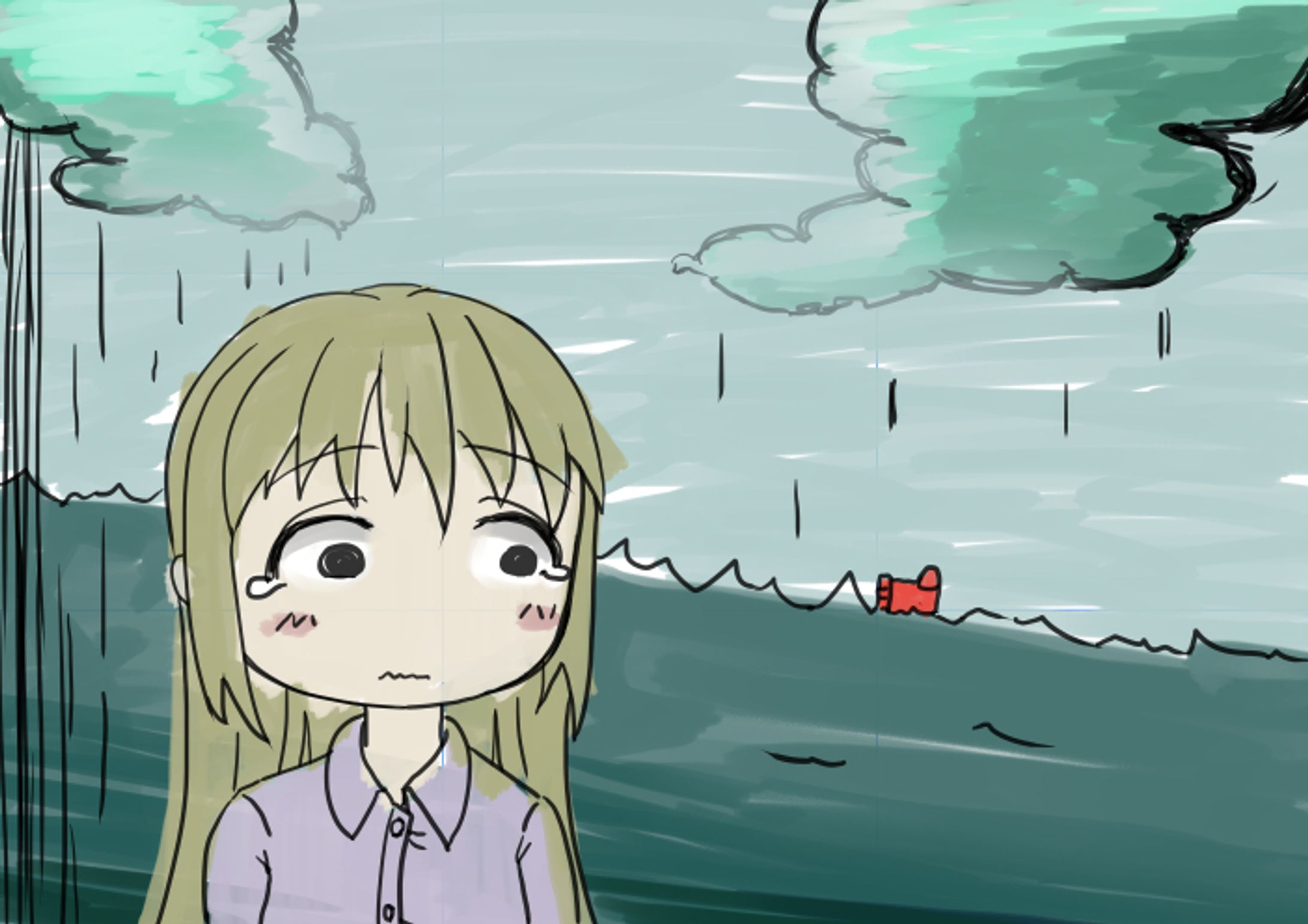 流れた靴下-1
