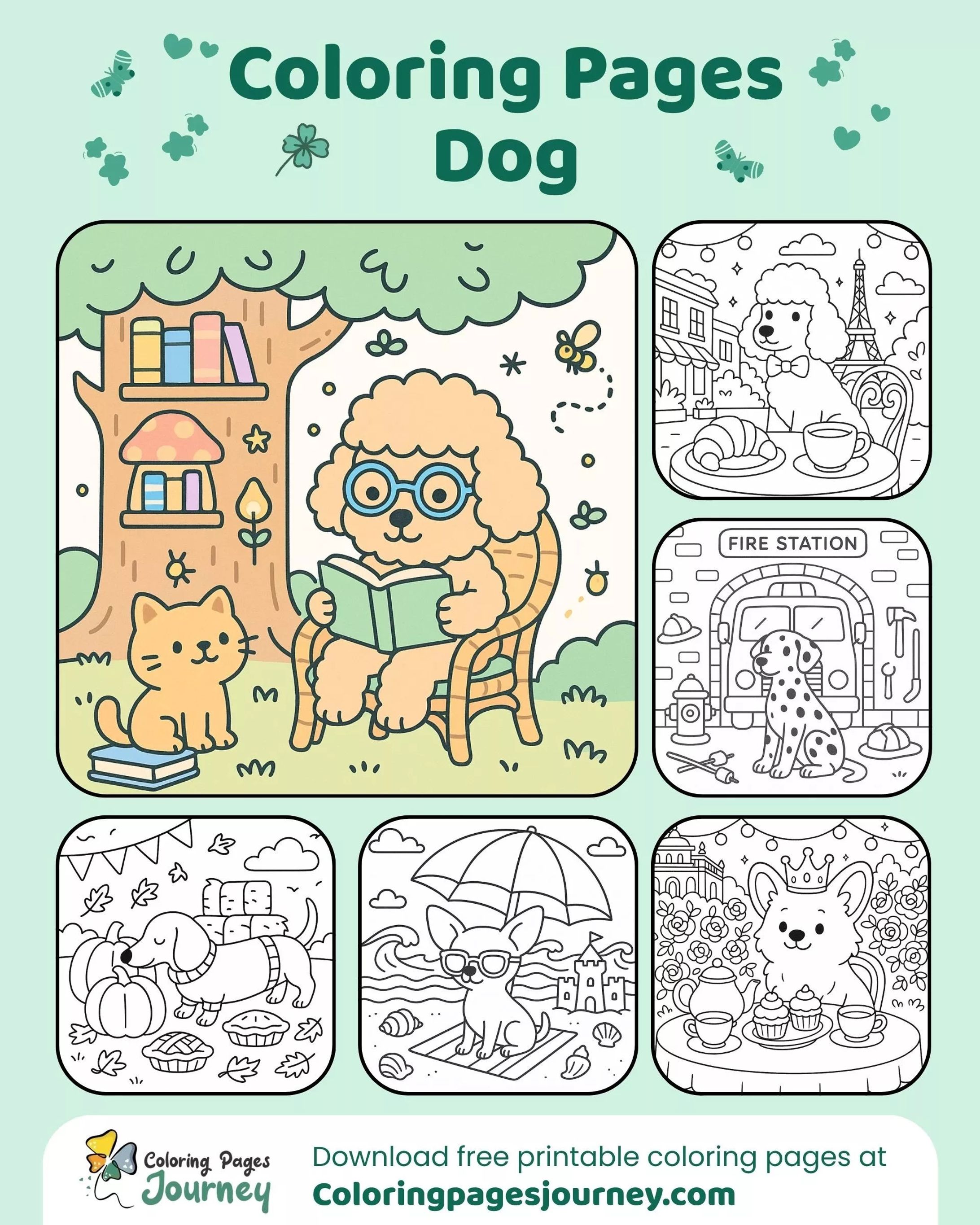 Weekend Calm with Dog Coloring Pages-1