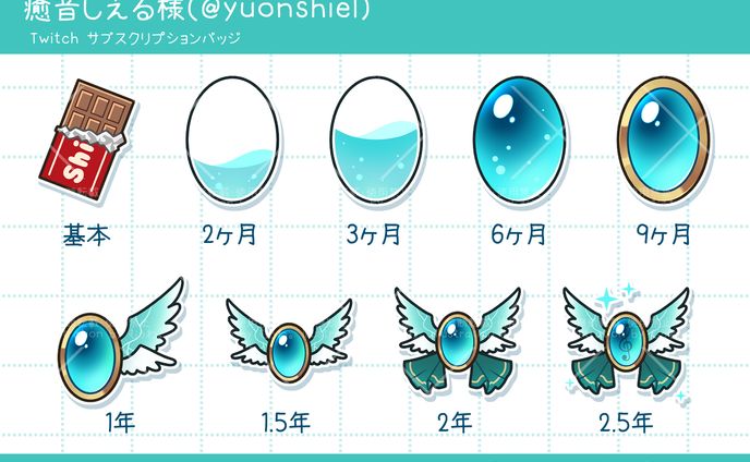 癒音しえる様 Twitch サブスクバッジ 9点