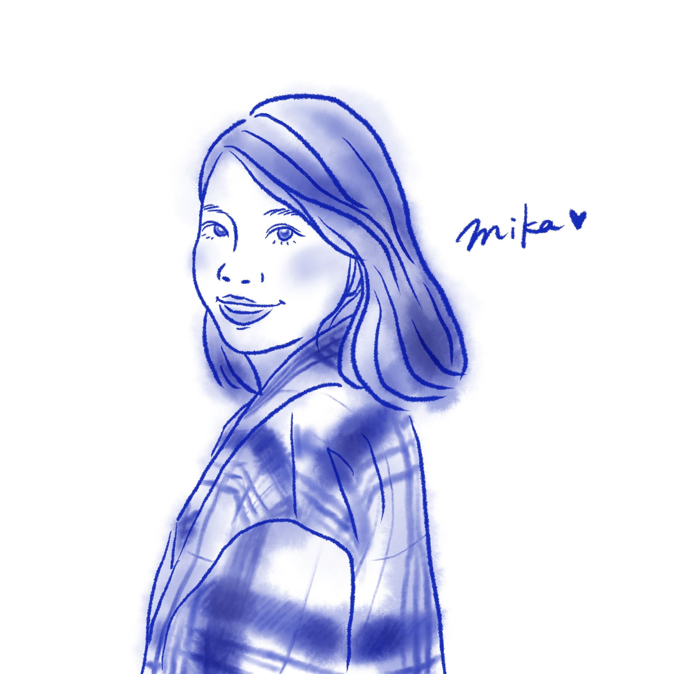 インク・水彩画風の似顔絵-1