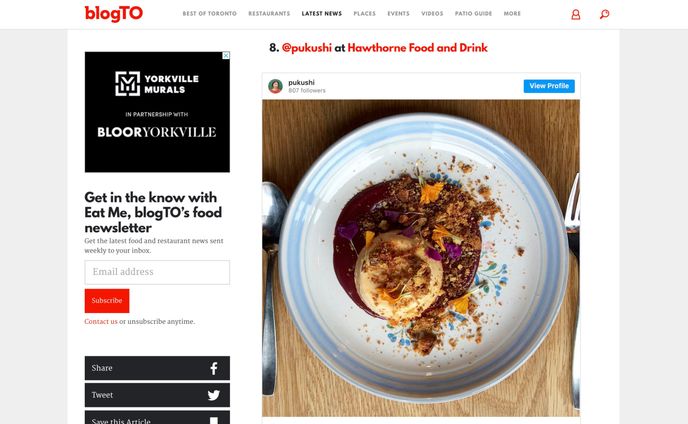 blogTO「Vote for your favourite photo of Winterlicious 2017」