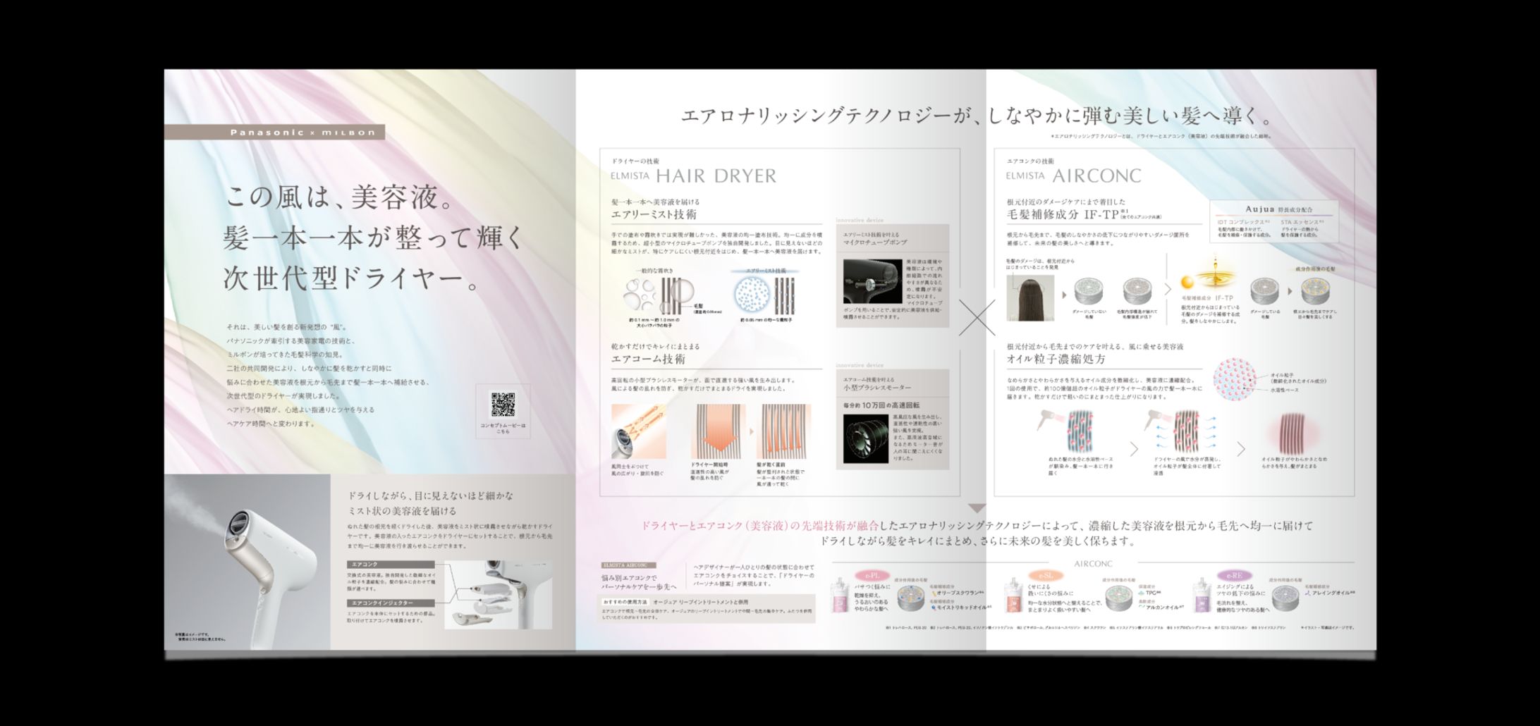 Panasonic × milbonヘアドライヤー「ELMISTA」｜製品パンフレット