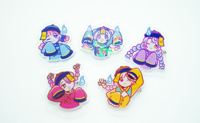 【グッズ制作】アクリルバッヂ　キョンシーみくじ