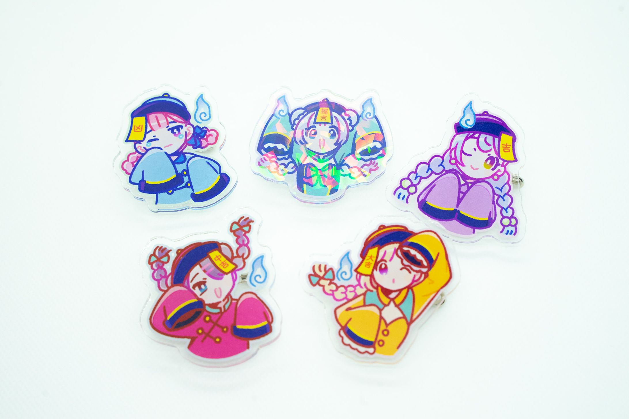 【グッズ制作】アクリルバッヂ　キョンシーみくじ-1