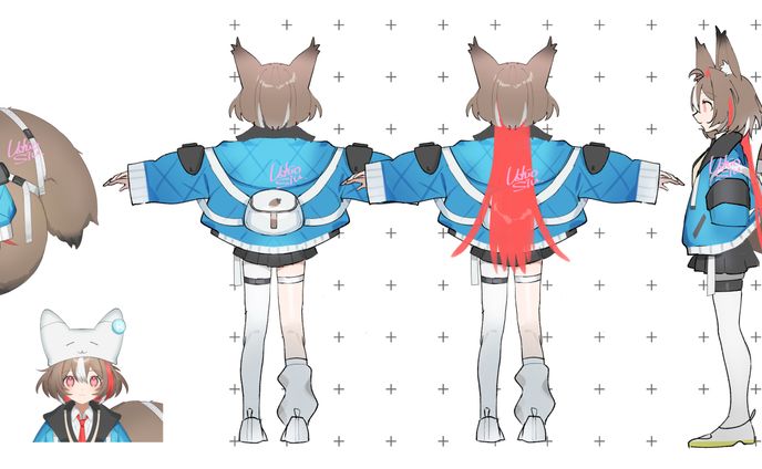 キャラクターデザイン、Vtuber配信用立ち絵／栗森すぅ様