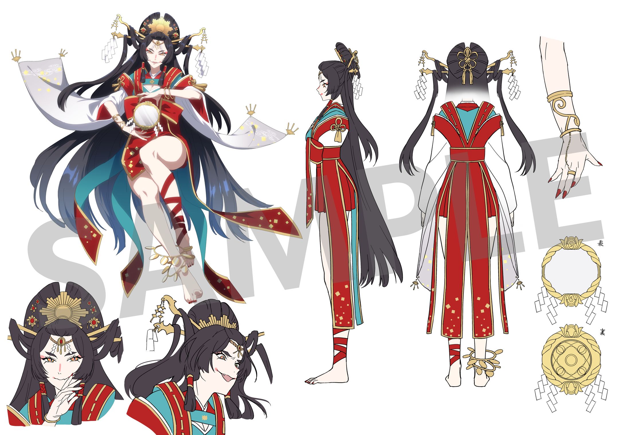 【Works】鬼の陰陽師キャラクター三面図制作-1