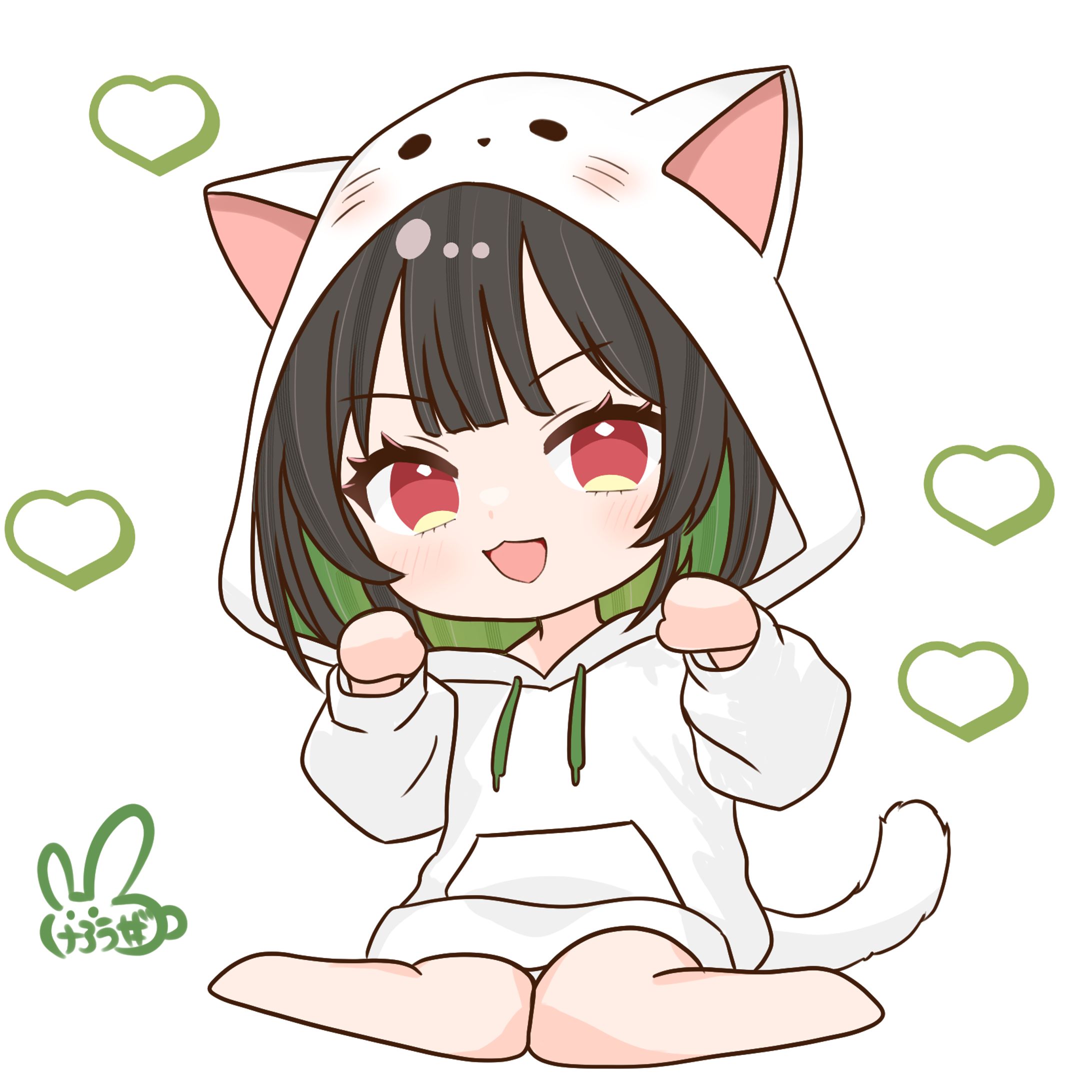 猫パーカー全身 -1