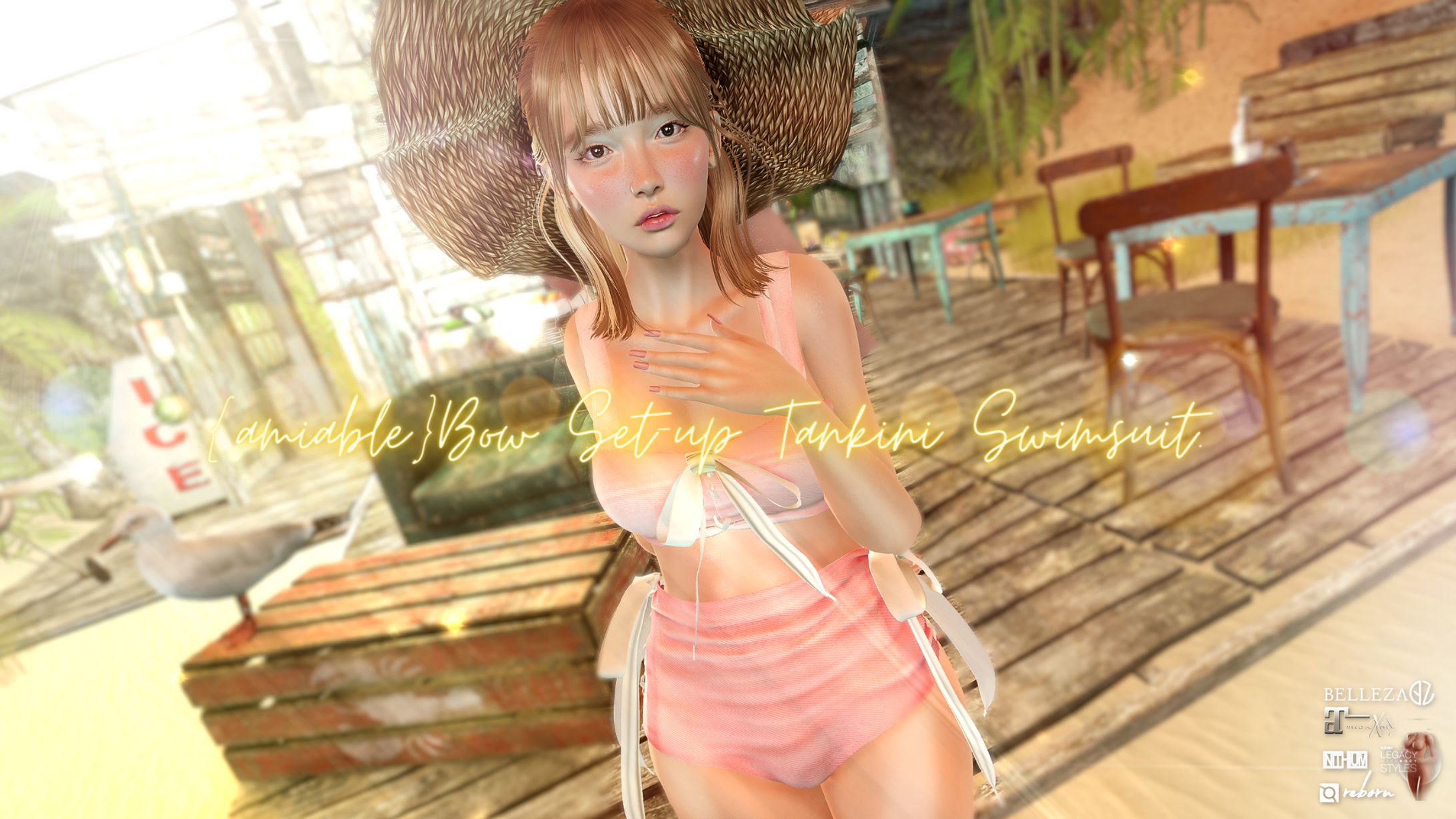 {amiable}Bow Set-up Tankini Swimsuit@Summerfest '24(50%OFF SALE).-1