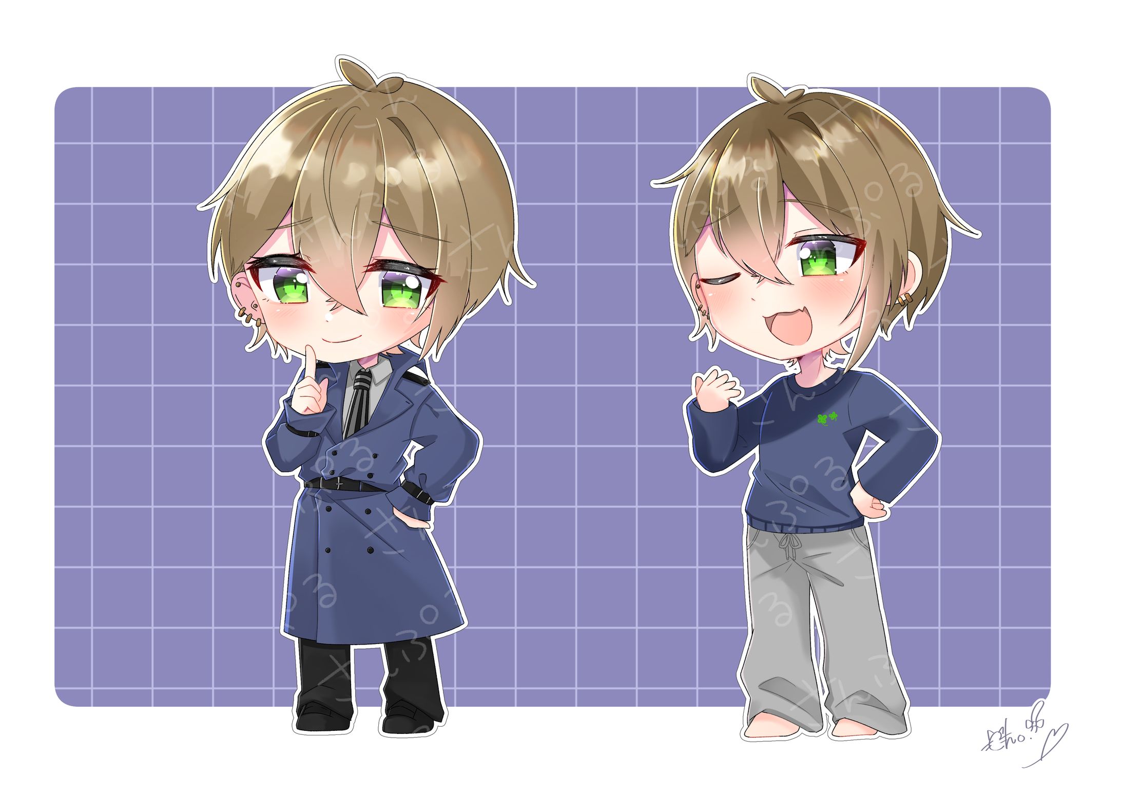 【実績紹介】青葉雫。様 ミニキャライラスト(2種)-1