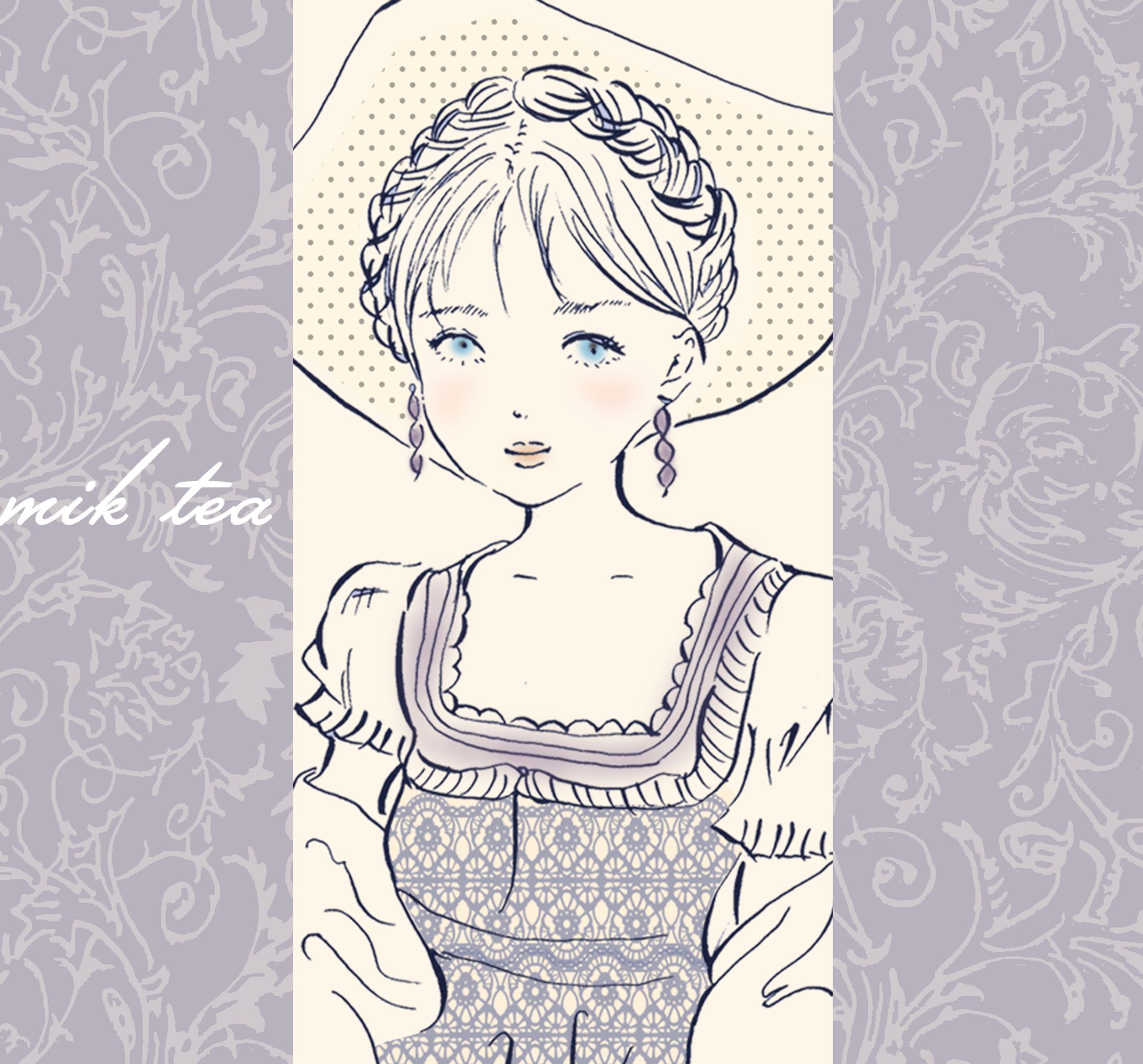 イラスト　民俗衣装の女の子-1