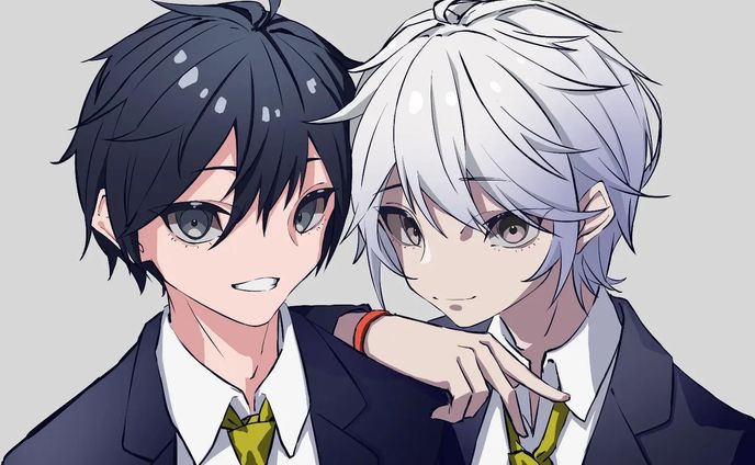 イラストレーション、白髪