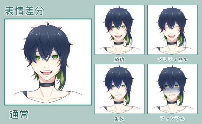 フォトショップ、表情差分