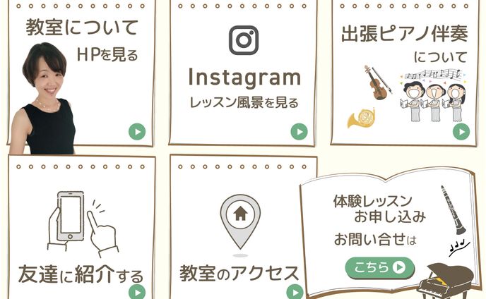 lineリッチメニュー、ピアノ