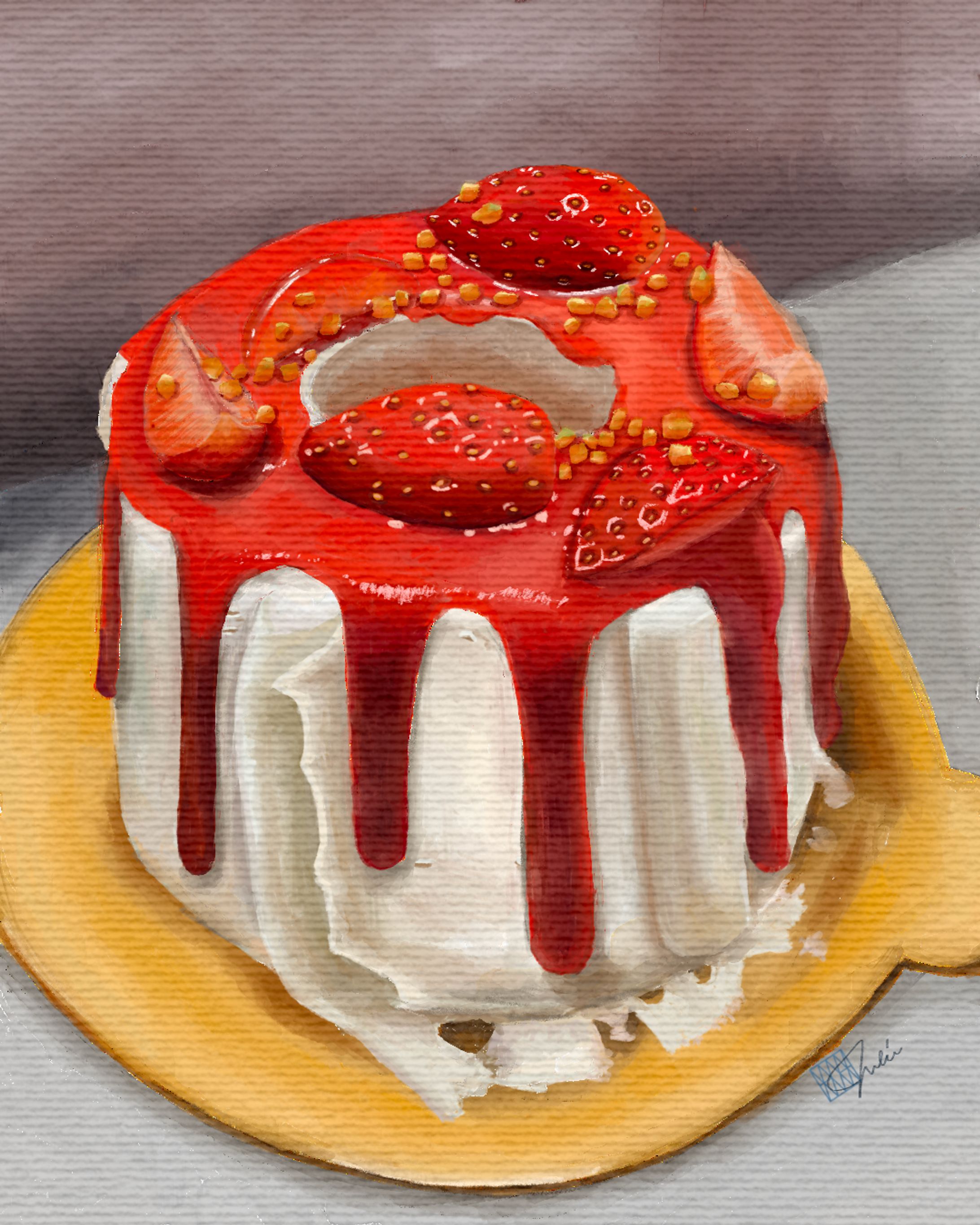 Strawberry chiffon cake -1