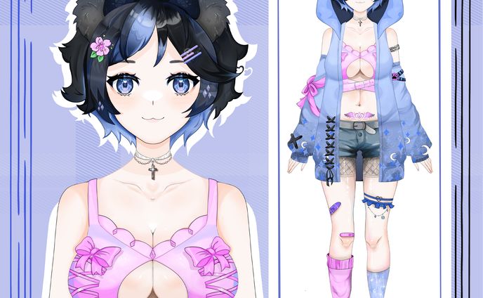 hikari vtuber art/ model