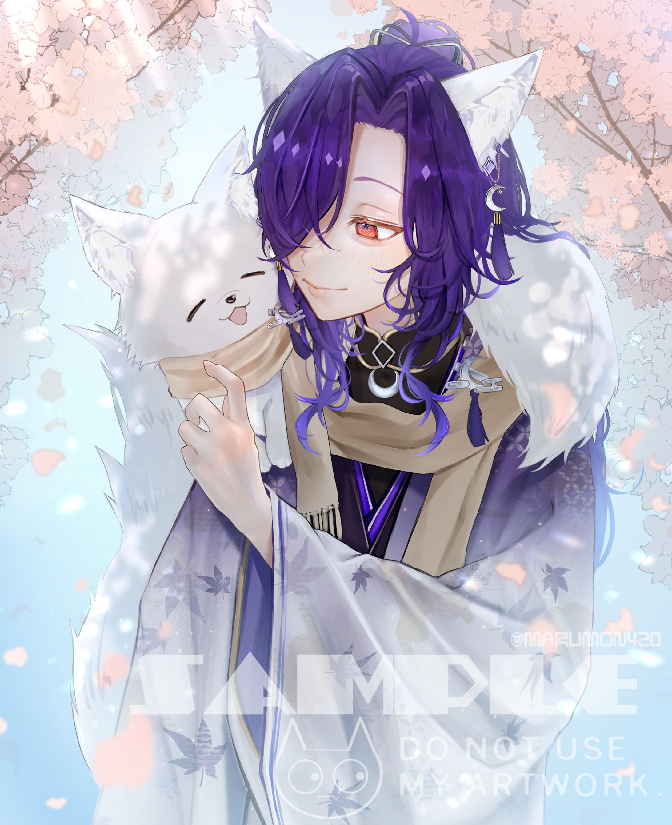 ４餞♢狐白様　サムネイル　グッズ用イラスト-1