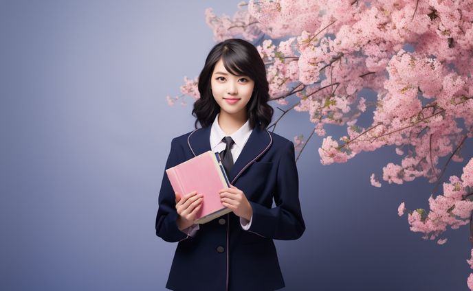 桜と学生