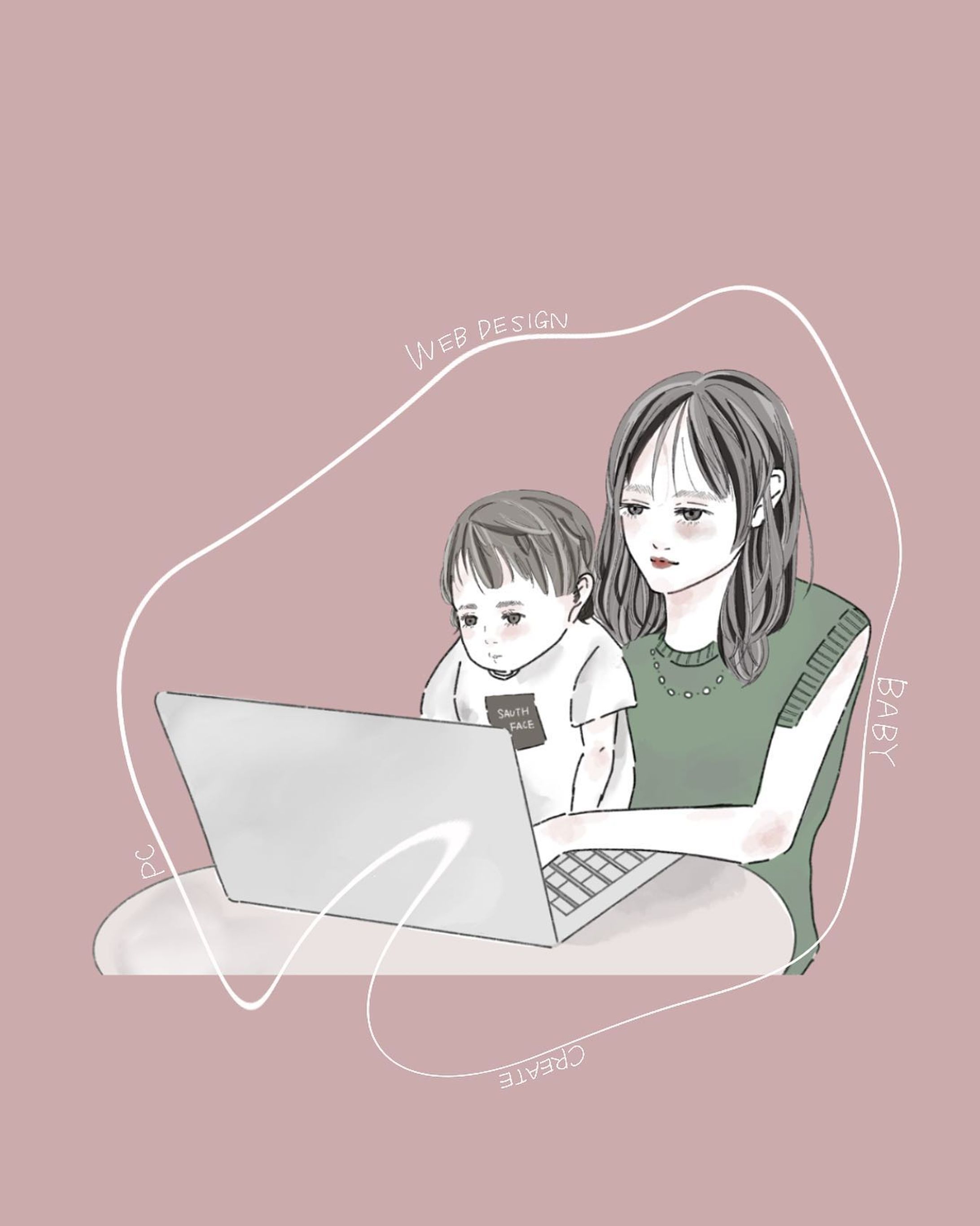 子どもと一緒にパソコンを触っている姿を描きました。

（こんなに大人しくなってるのは最初だけ...笑）

土日皆様はどうお過ごしですか？

保育園に行って、夏風邪をもらってくるので風邪気味でゆっくりおうちモードです😌

┈┈┈┈┈┈┈ ❁ ❁ ❁ ┈┈┈┈┈┈┈┈

現役国内化粧品メーカー勤務
美容コスメに強いデザインと
コスパ×ハイクオリティを叶える
デザイナーとして活動中です💻💄
女性向けアイコンイラスト、パターンイラストにも対応。
DMにてご相談くださいませ。

┈┈┈┈┈┈┈ ❁ ❁ ❁ ┈┈┈┈┈┈┈┈

#イラスト
#ママデザイナー 
#イラストレーター
#チラシ作成
#ロゴデザイン
#ママコーデ
#ベビー 
#baby 
#Illustrator
#designer
#ママの日常
#夏風邪-1