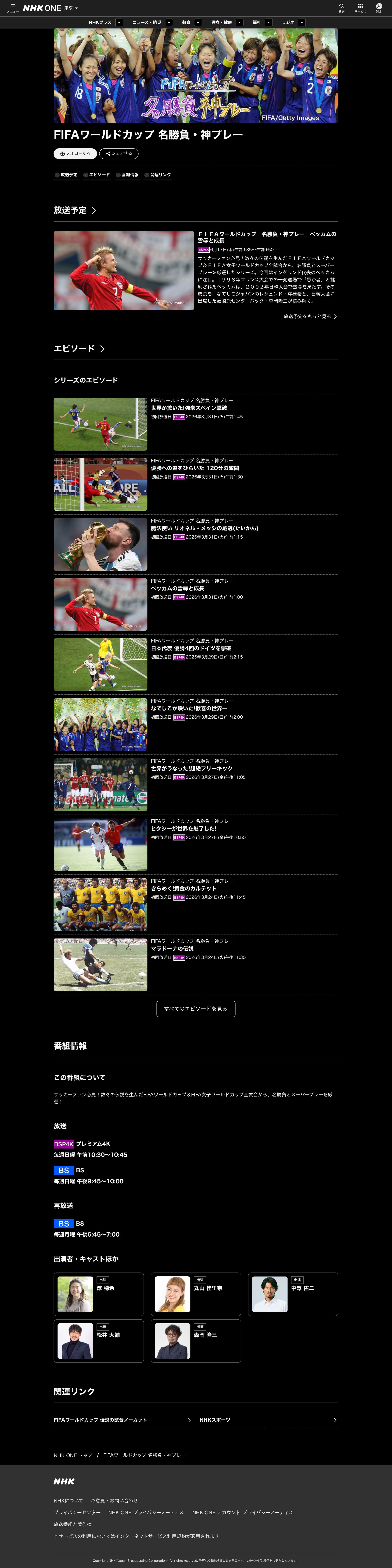 FIFAワールドカップ 名勝負・神プレー | NHK-1