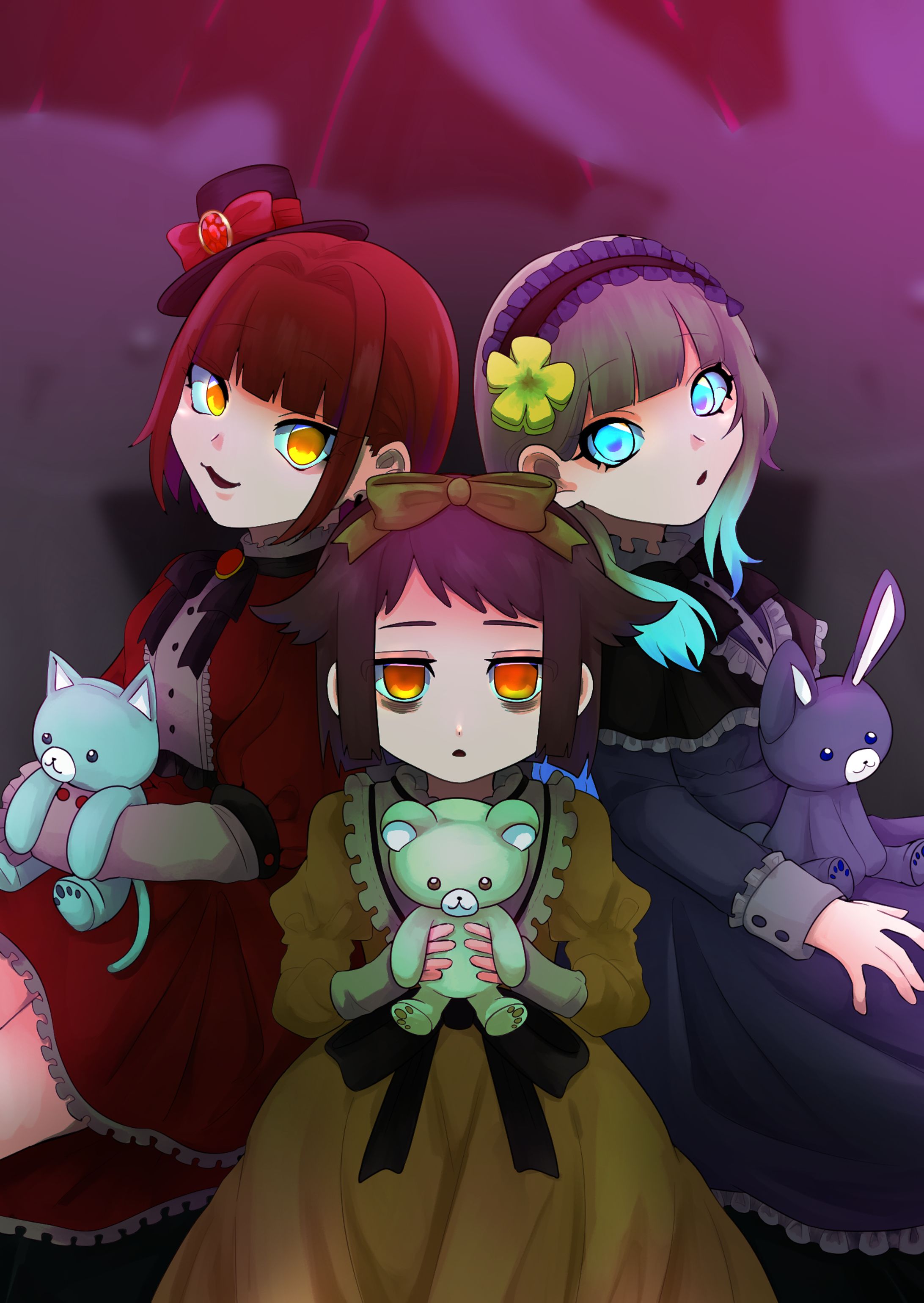 ぬいぐるみと女の子３人-1