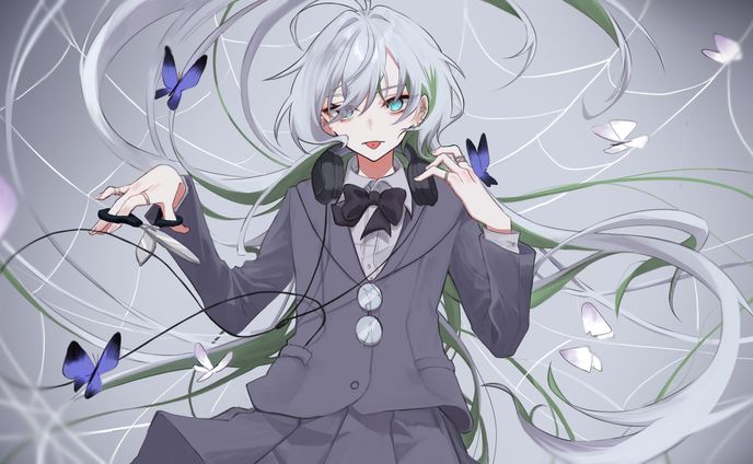 【お仕事】伝説の自宅警備員朔夜様自称、音楽愛好家歌ってみたイラスト