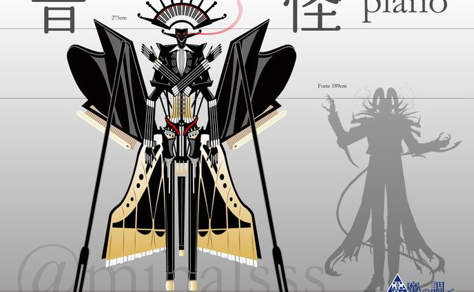 キャラクターデザイン　楽器擬人化
