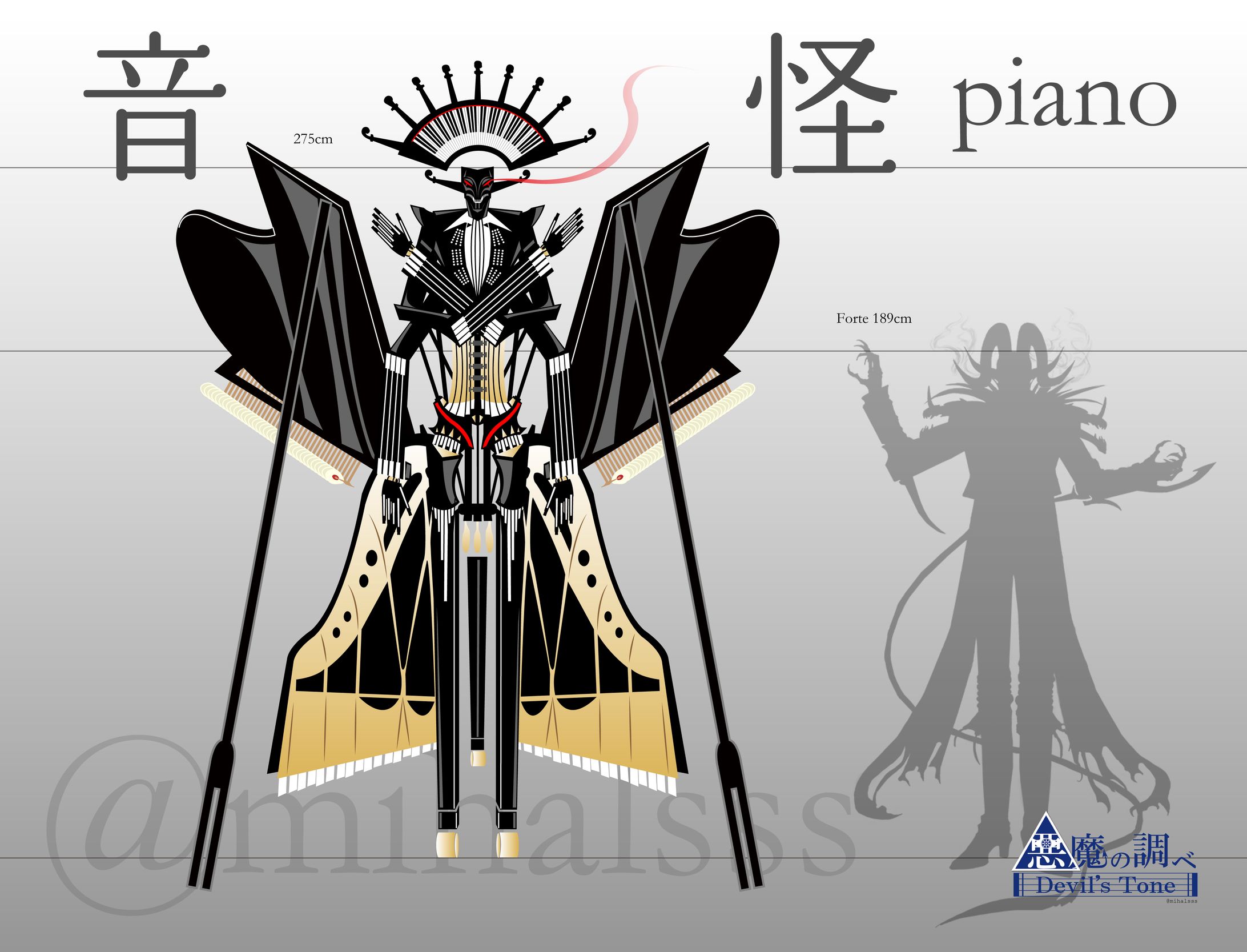 キャラクターデザイン　楽器擬人化-1