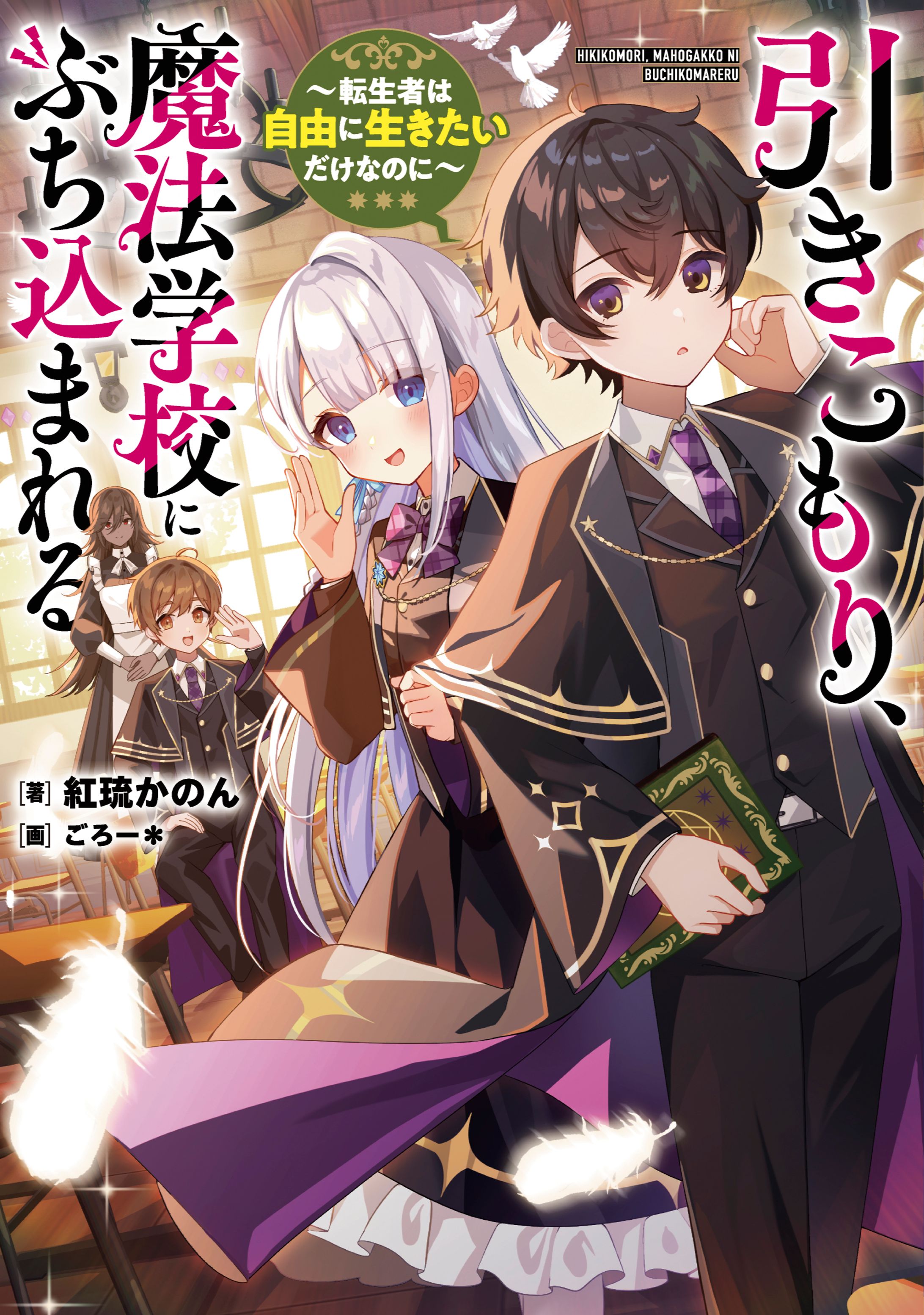「引きこもり、魔法学校にぶち込まれる ～転生者は自由に生きたいだけなのに～」表紙イラスト、挿絵-1