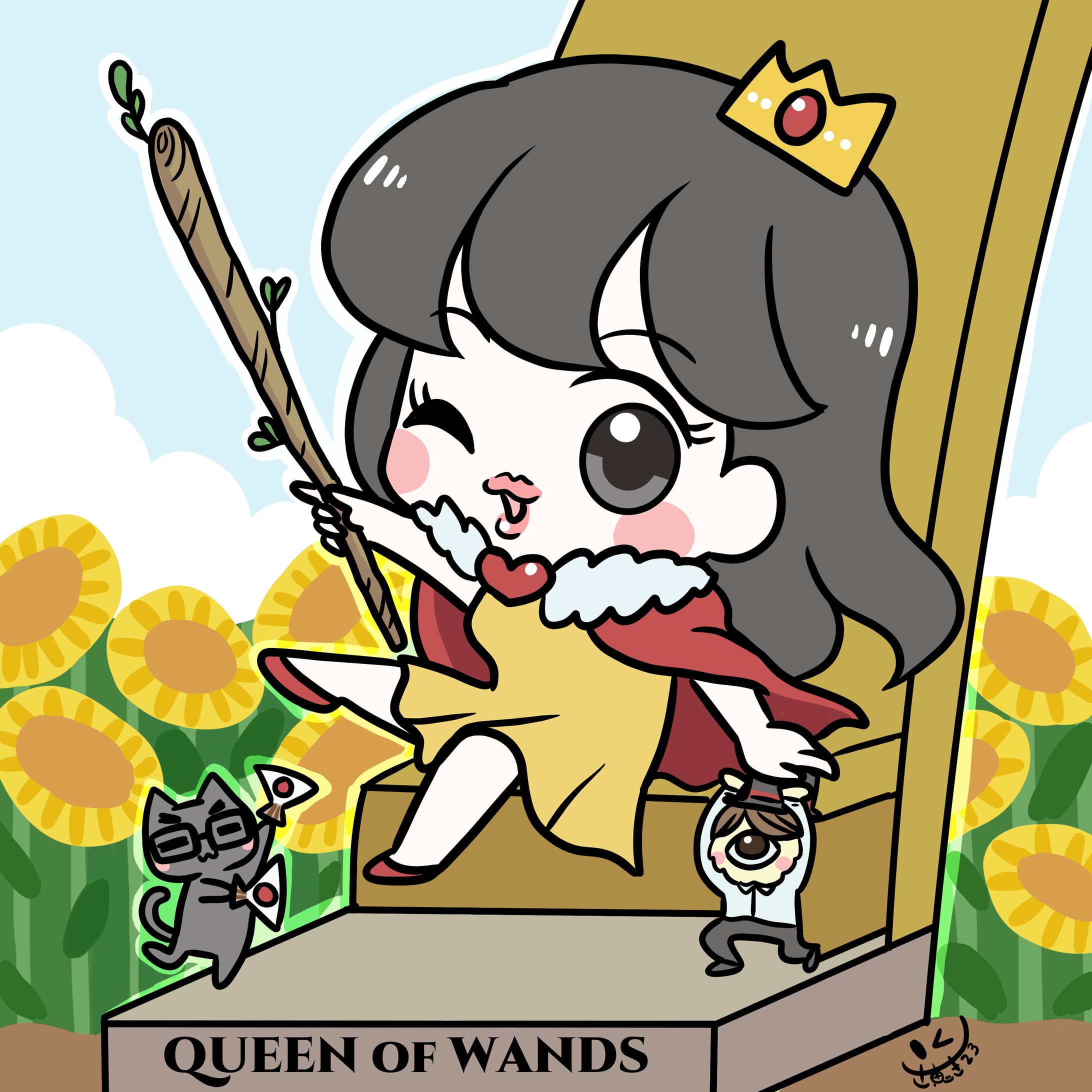 タロットカード【ワンドの女王】モチーフ絵-1